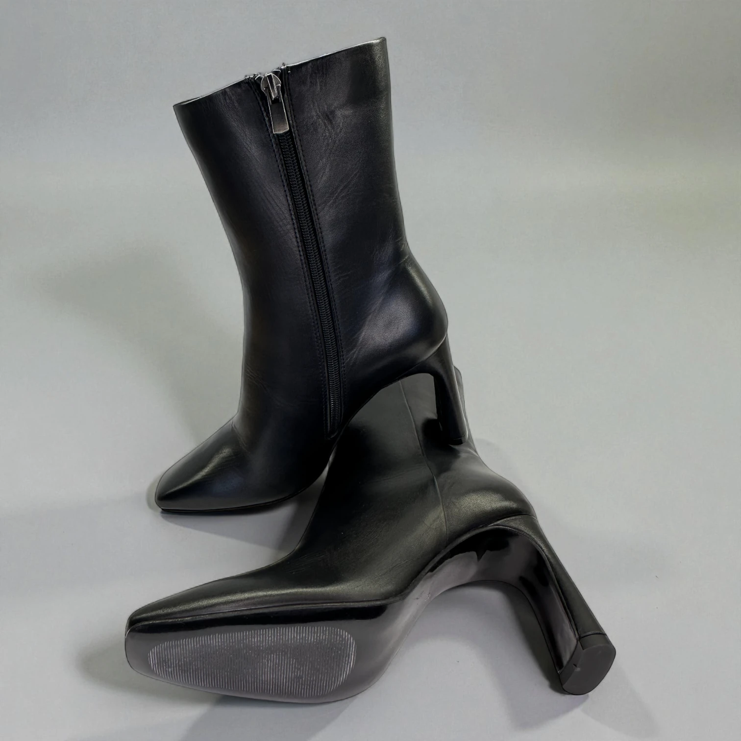 STEPMI HAKİKİ DERİ SİYAH TOPUKLU BOT