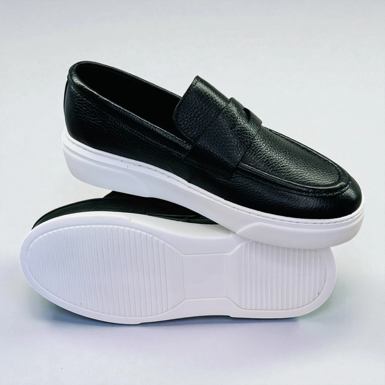 STEPMI HAKİKİ DERİ SİYAH LOAFER