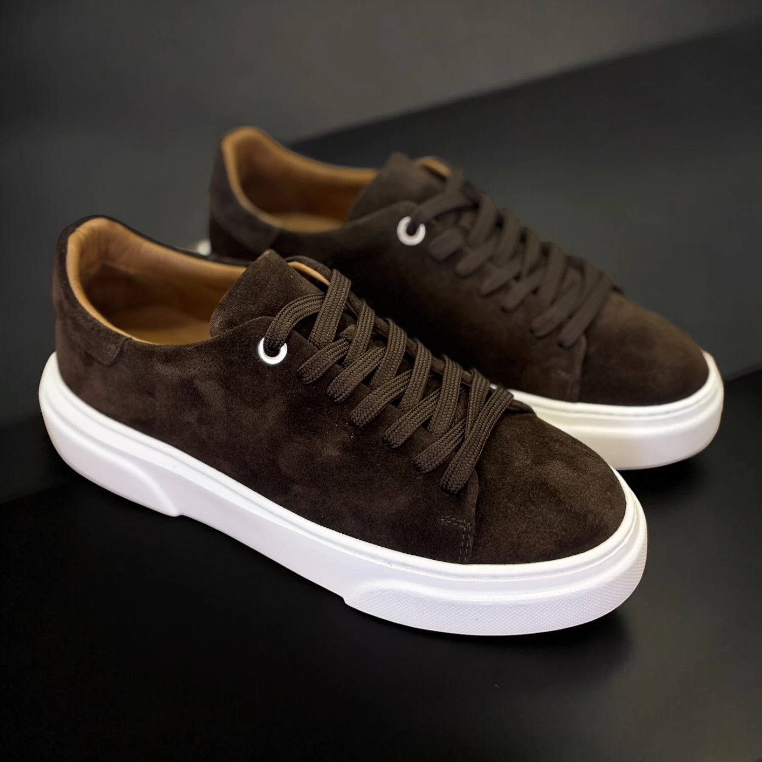 STEPMI HAKİKİ DERİ KAHVERENGİ SÜET SNEAKER