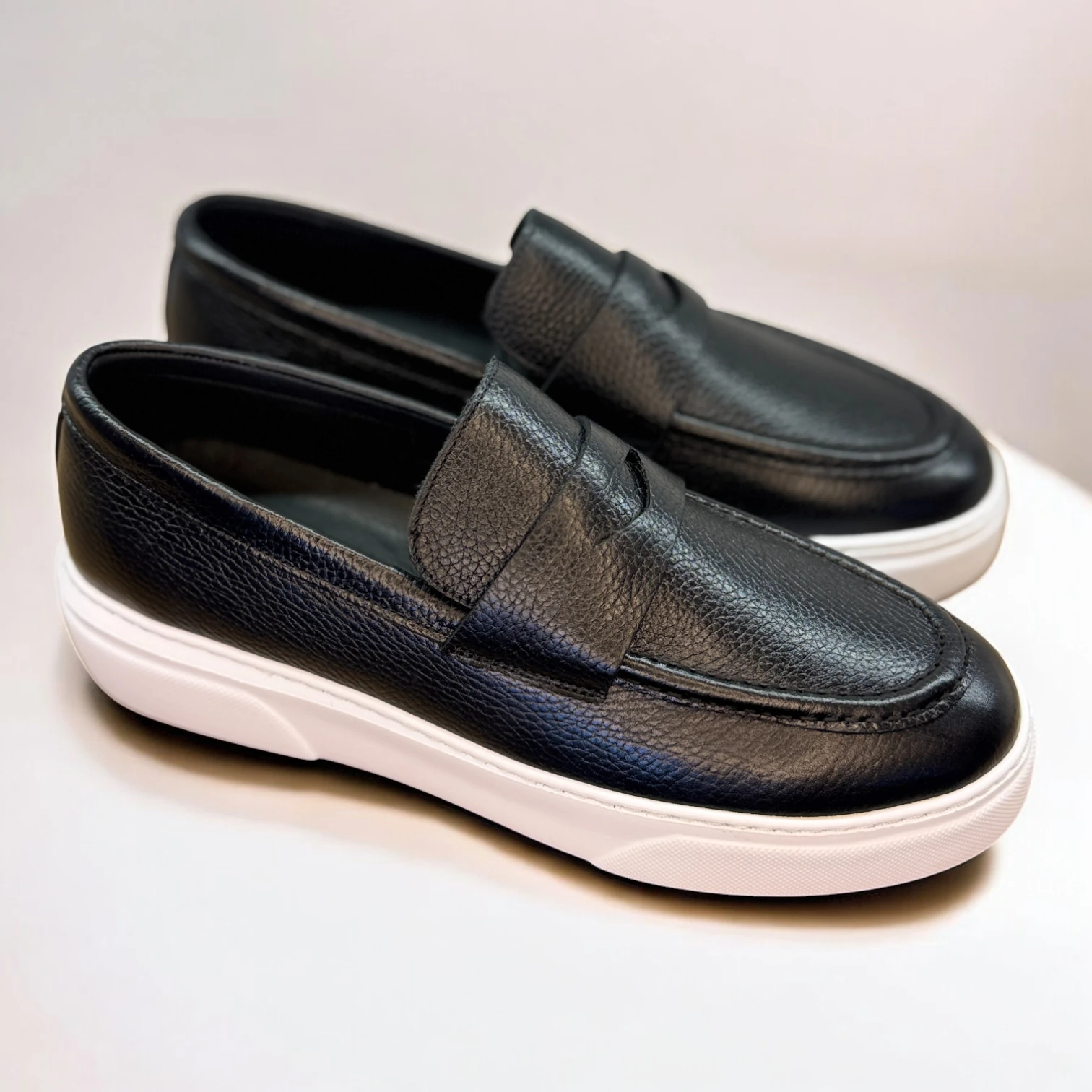 STEPMI HAKİKİ DERİ SİYAH LOAFER