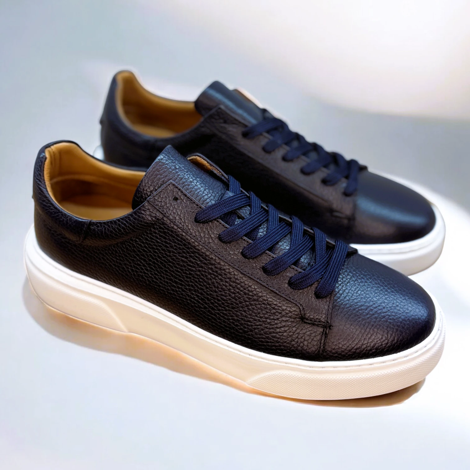 STEPMI HAKİKİ DERİ LACİVERT SNEAKER