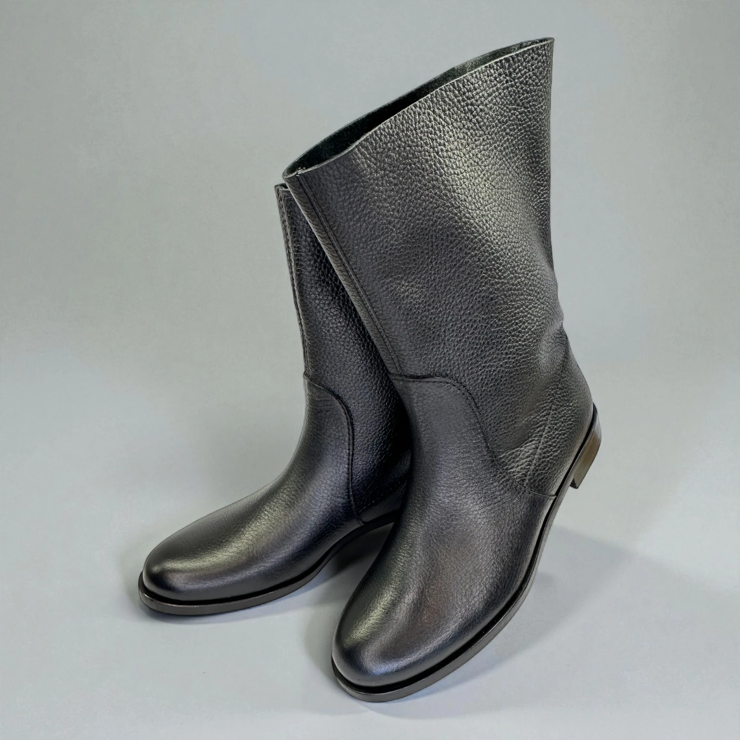 STEPMI HAKİKİ DERİ SİYAH DÜZ BOT