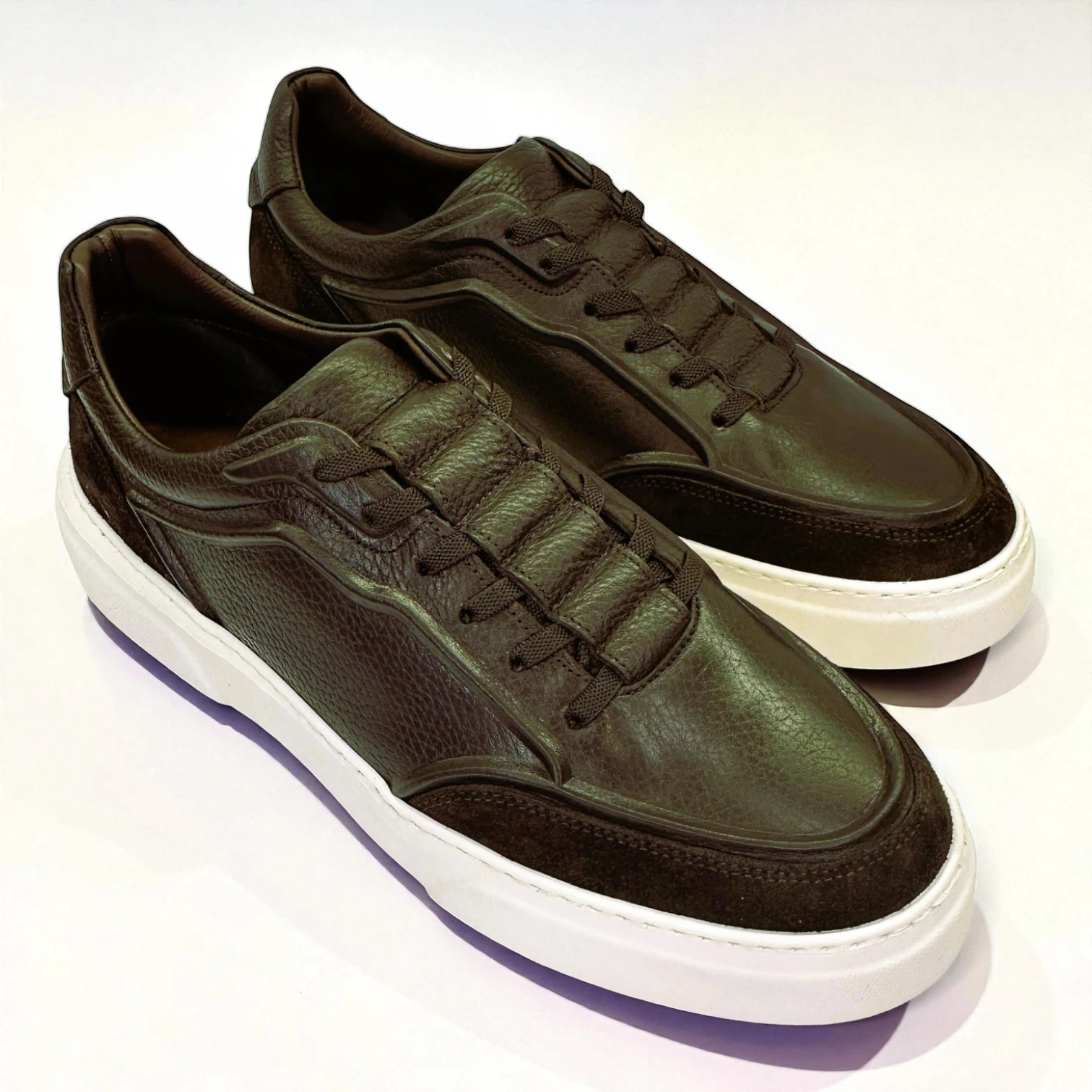 STEPMI HAKİKİ DERİ HAZIR BAĞCIKLI KAHVERENGİ SNEAKER