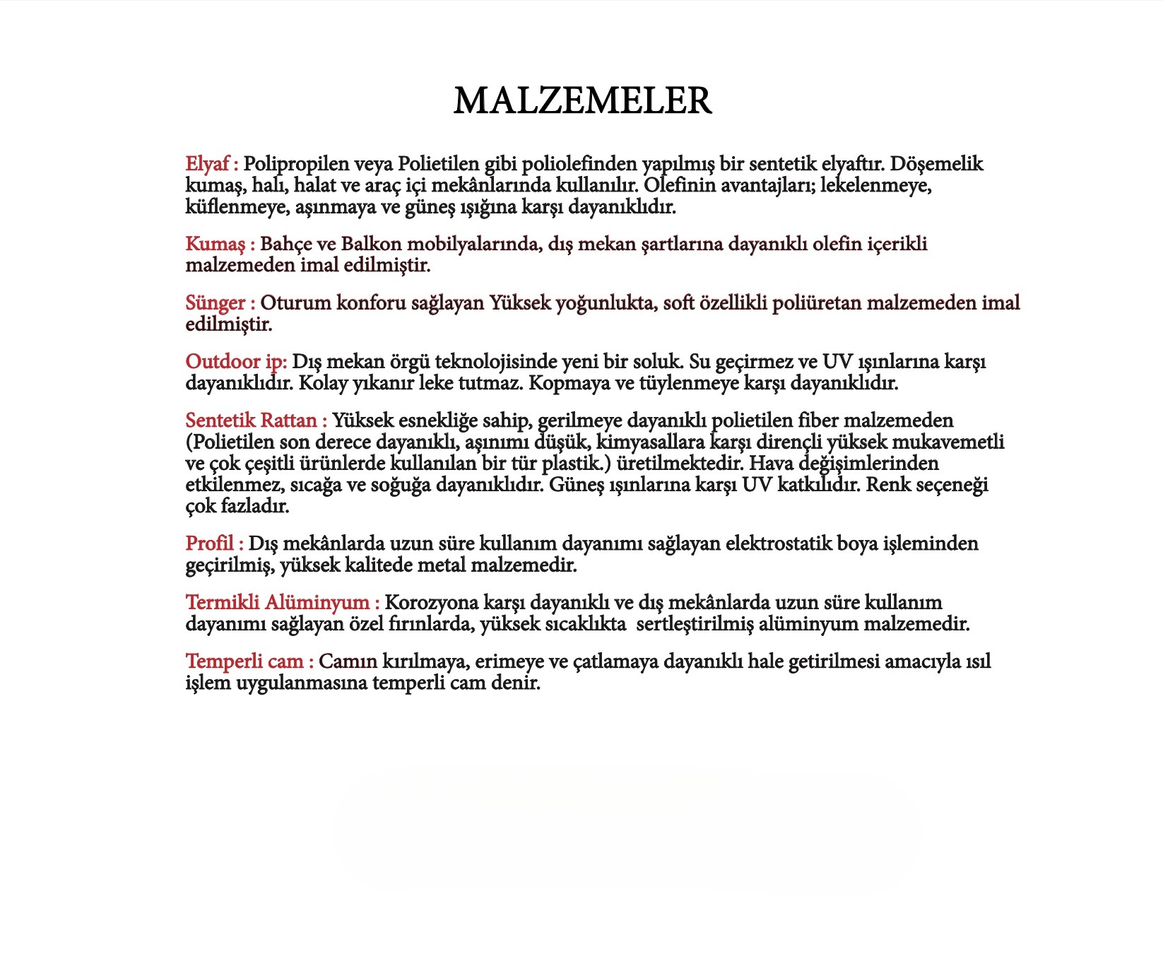 Fİ GARDEN BELLA MASA TAKIMI