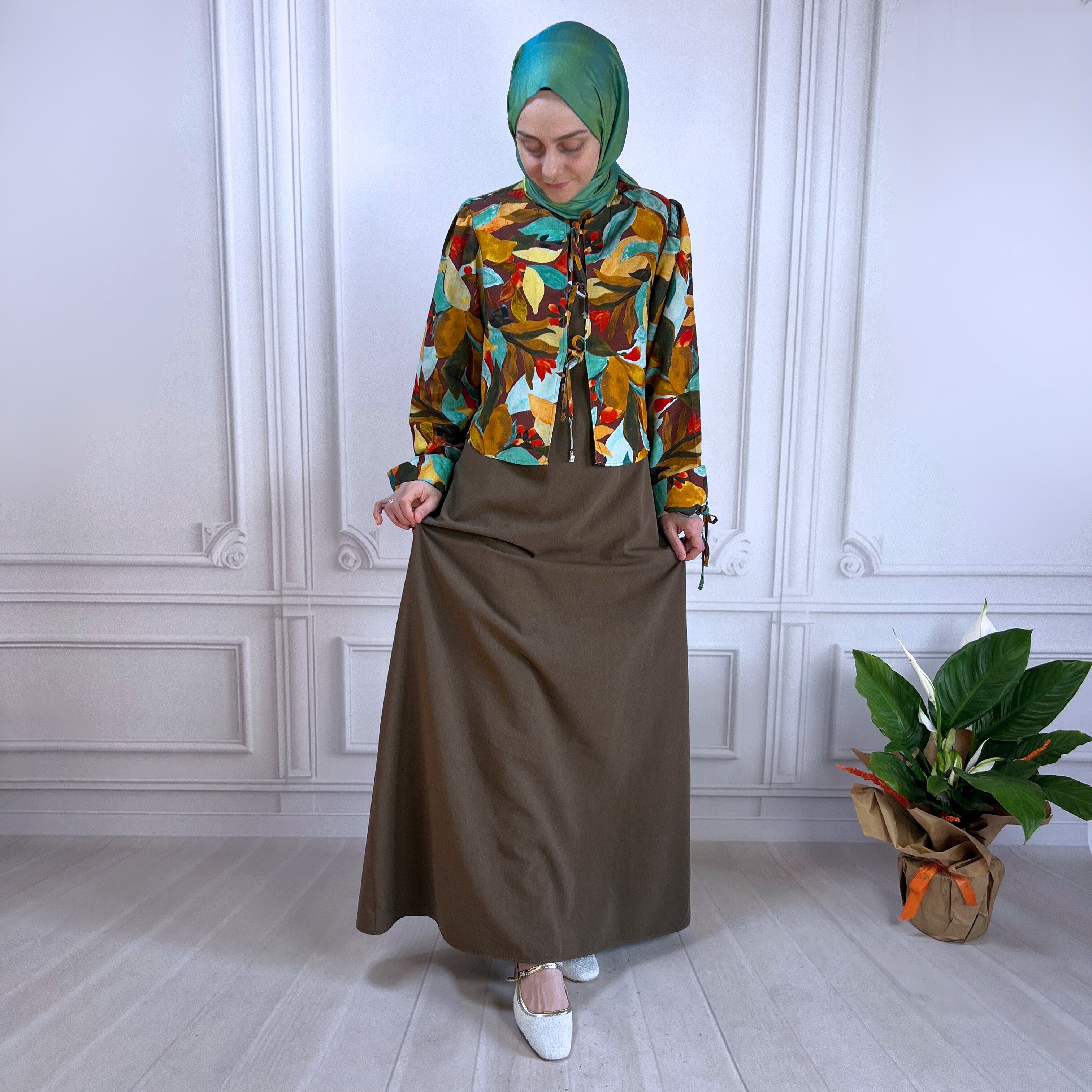 Mersha Latte Natural Ceketli Emzirme Takımı Lohusa Anneler İçin