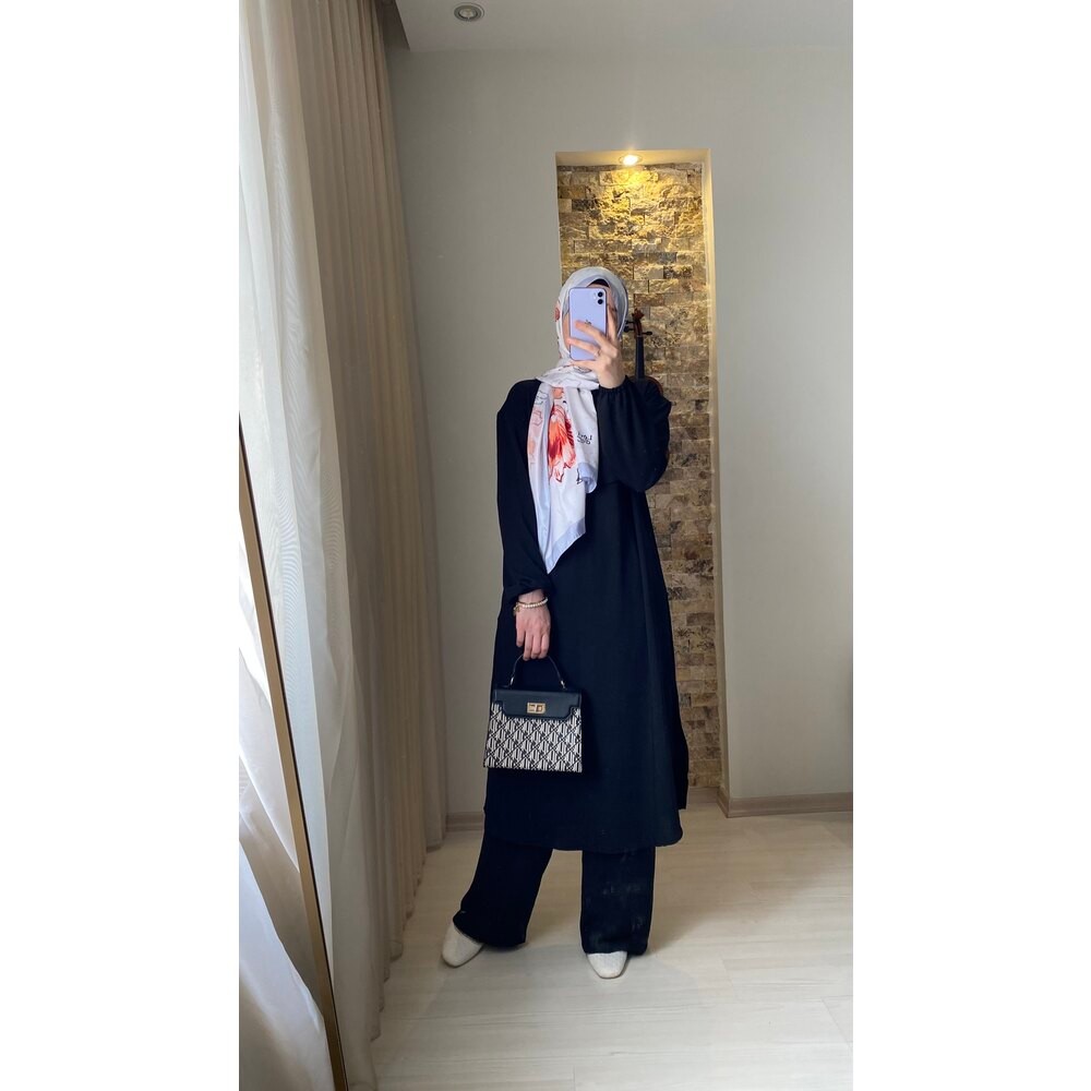 Mersha Siyah Ayrobin Emzirme Takımı Lohusa Anneler İçin Tasarım