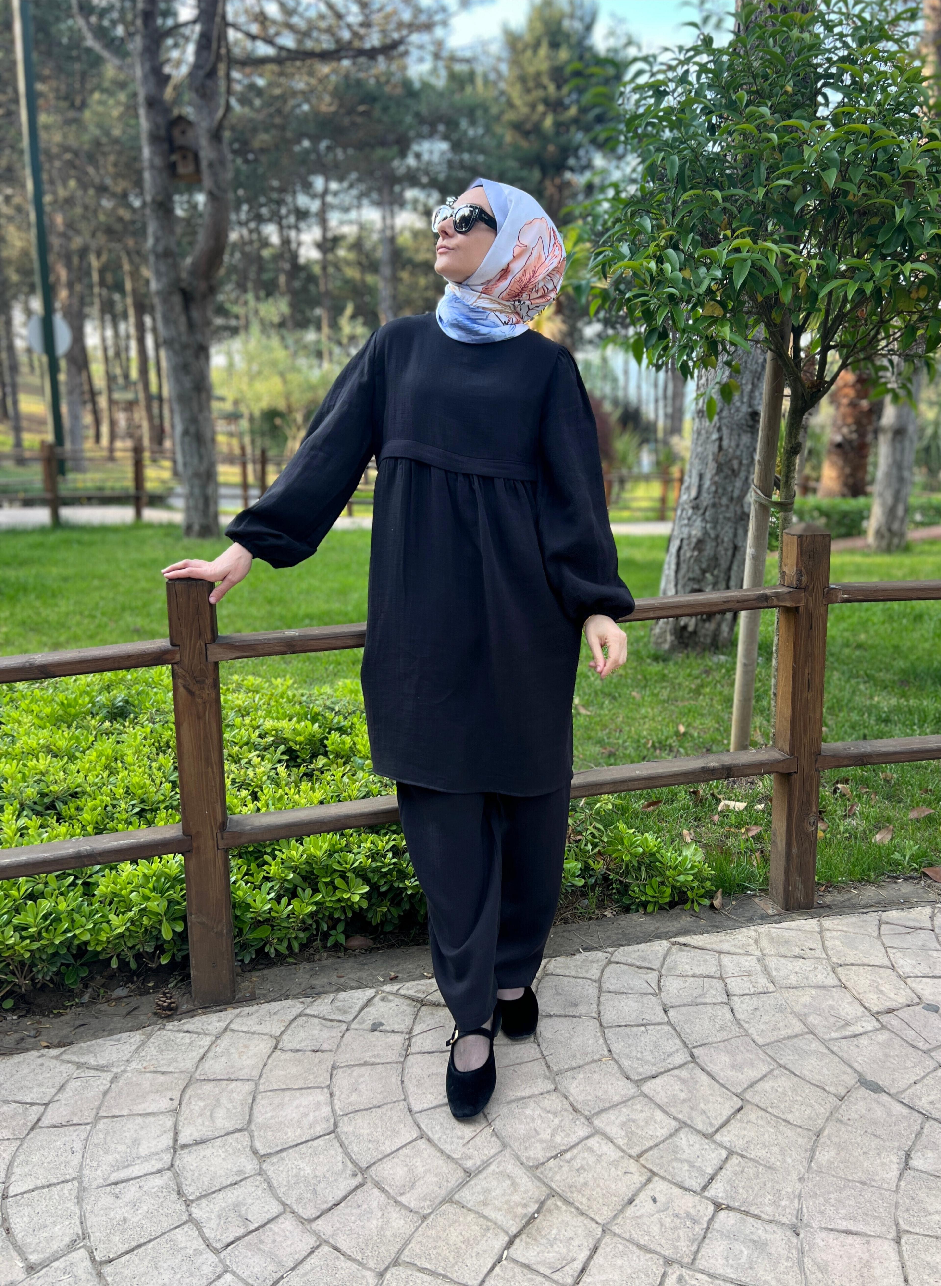 Mersha Müslin Emzirme Tunik Takımı 100cm - Lohusalık Dönemi Giyim