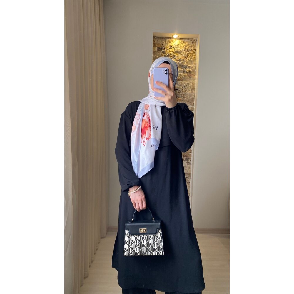 Mersha Siyah Ayrobin Emzirme Takımı Lohusa Anneler İçin Tasarım