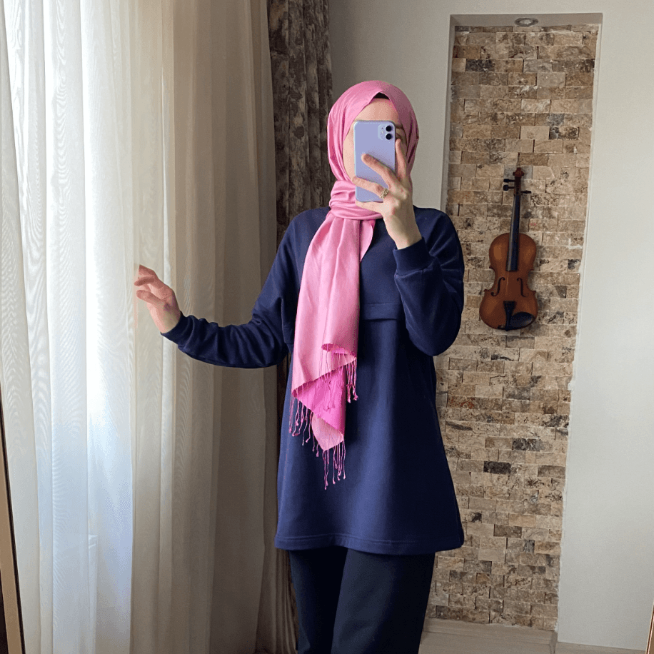 Oversize Sweat 80cm (Lacivert)