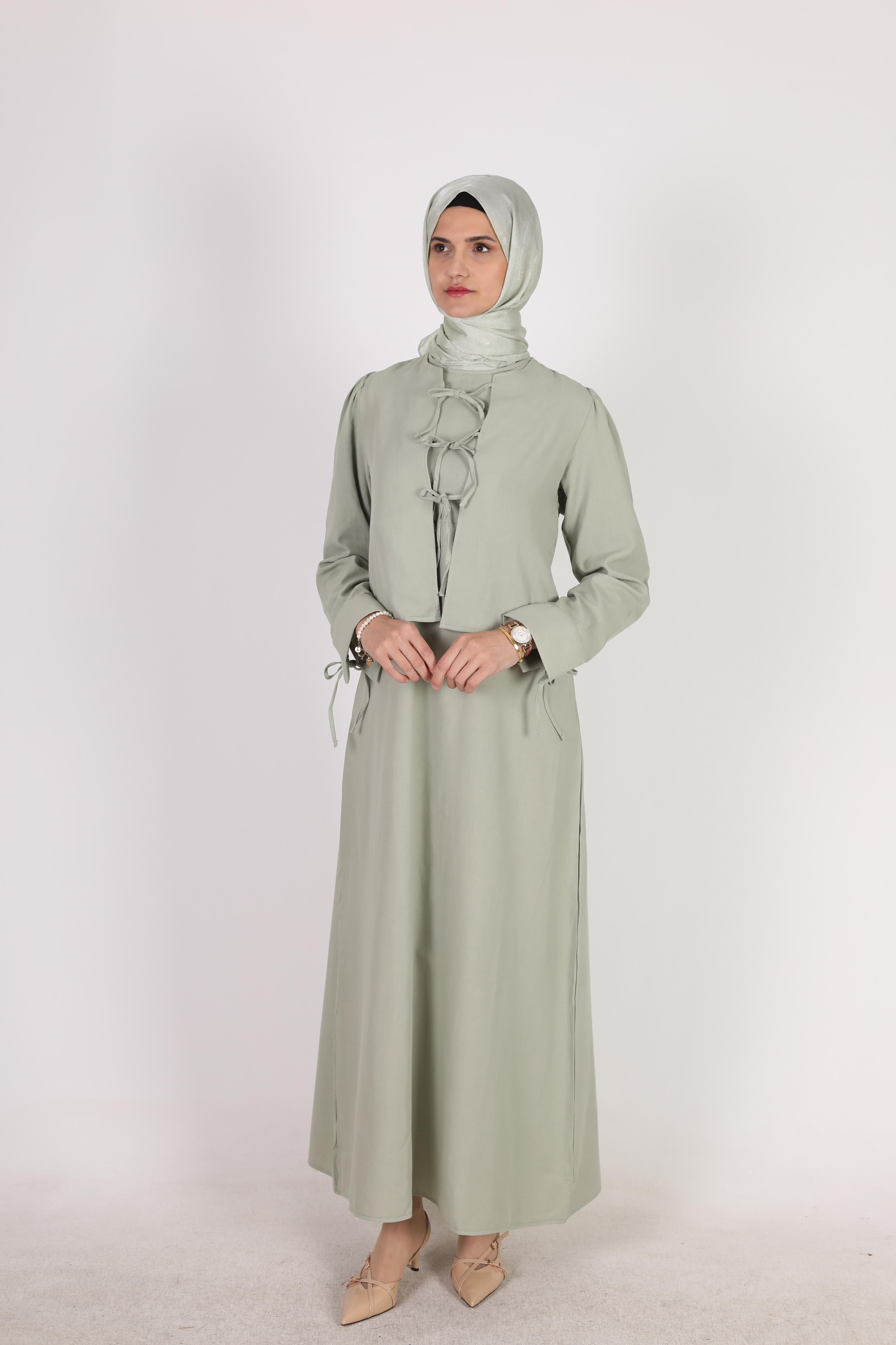 Mersha Mint Yeşil Natural Ceketli Emzirme Takımı Lohusa Anneler İçin
