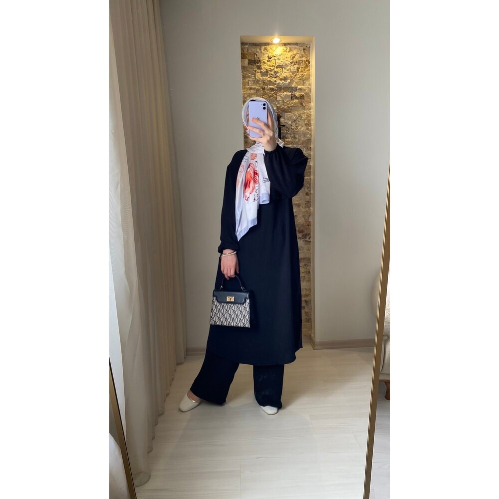 Mersha Siyah Ayrobin Emzirme Takımı Lohusa Anneler İçin Tasarım