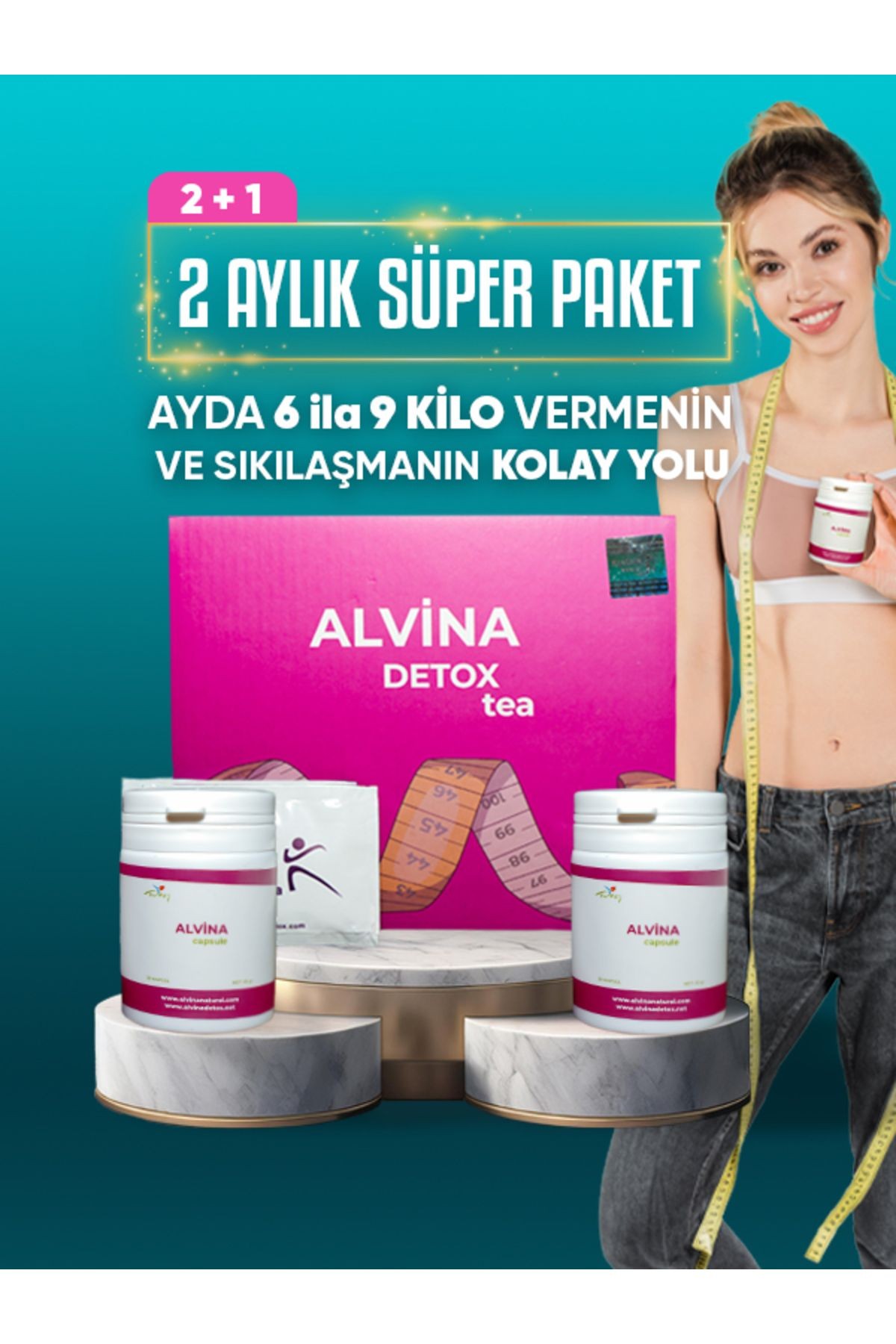 Alvina 2 Kapsül 1 Çay Süper Paket
