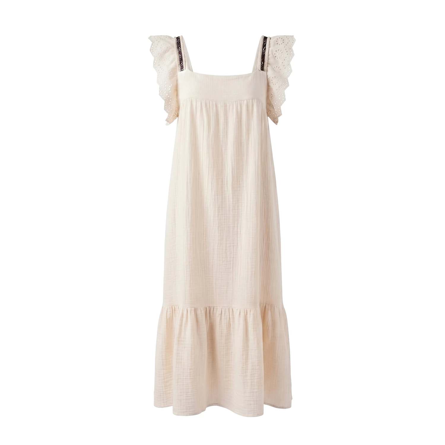 floral dress with denim shirt TEMPLATE Color:Flint Farm Rio Women's Delicate upload-20250331 The Denim Embroidered Shirtdress