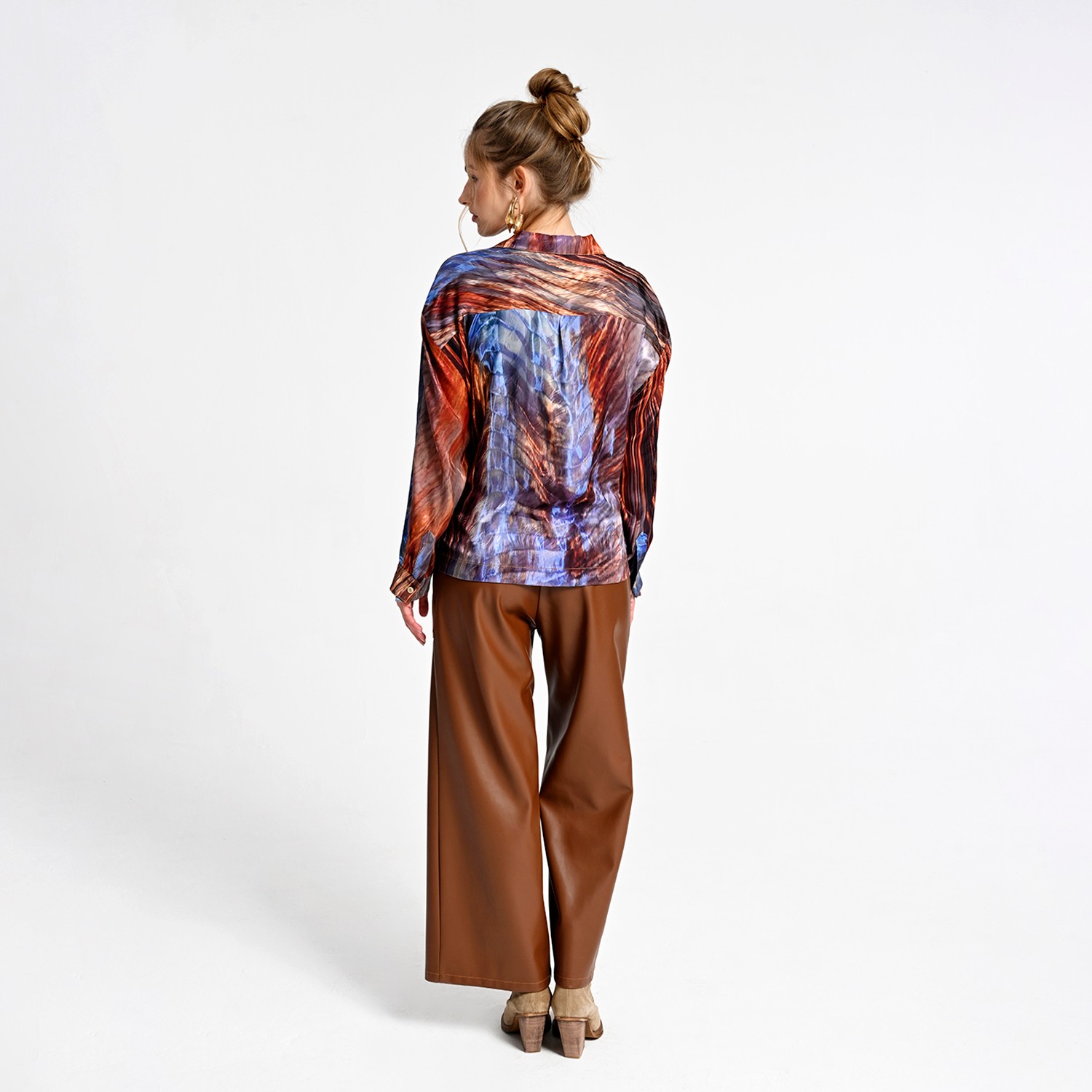 Abstract Print Button-Down Shirt