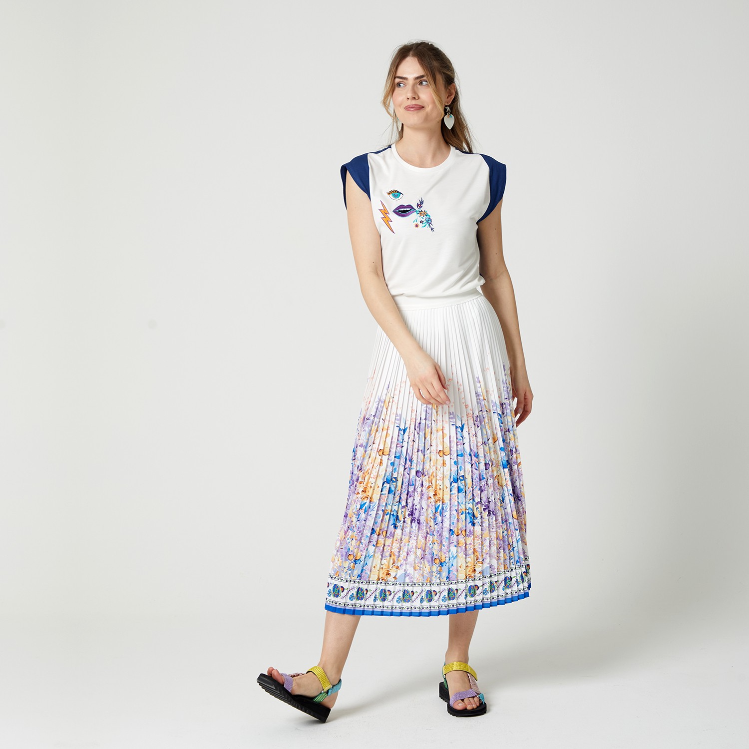 Embroidered Motif Cotton T-Shirt