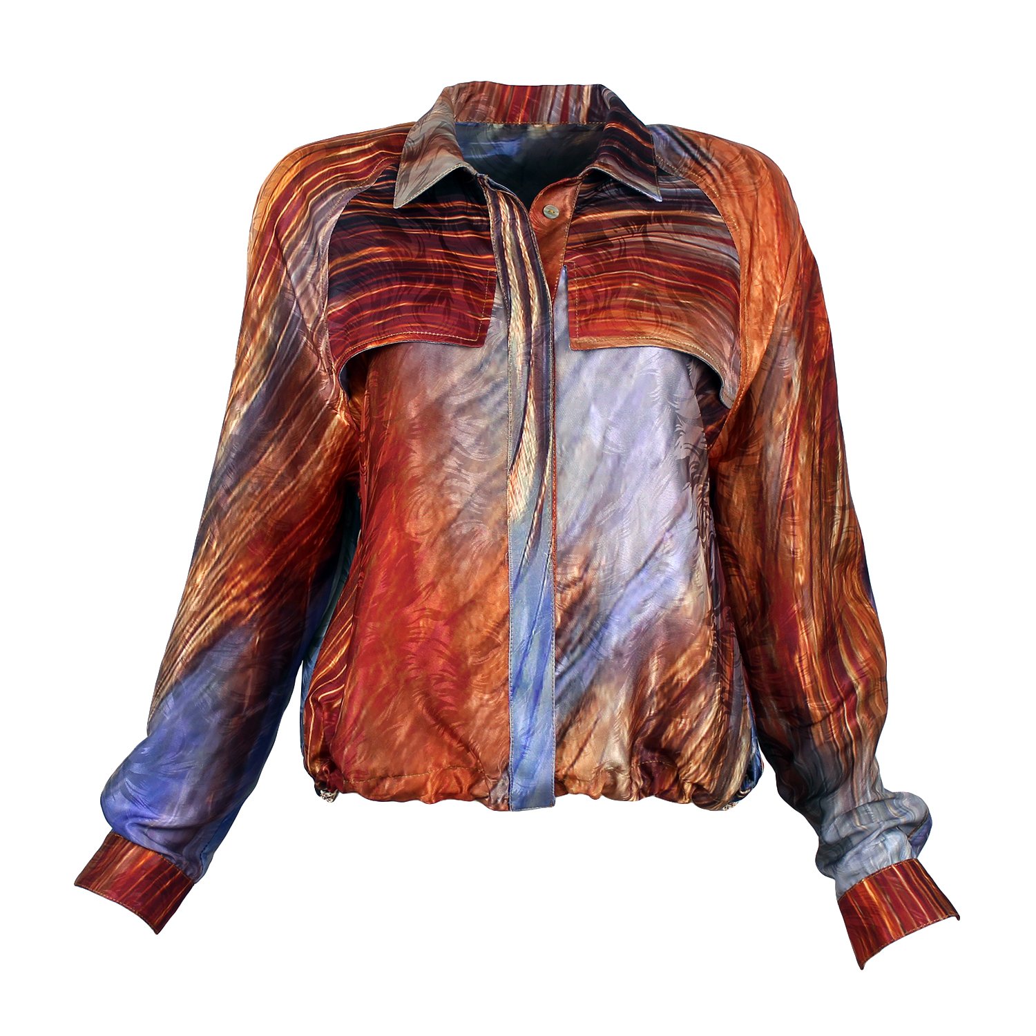 Abstract Print Button-Down Shirt