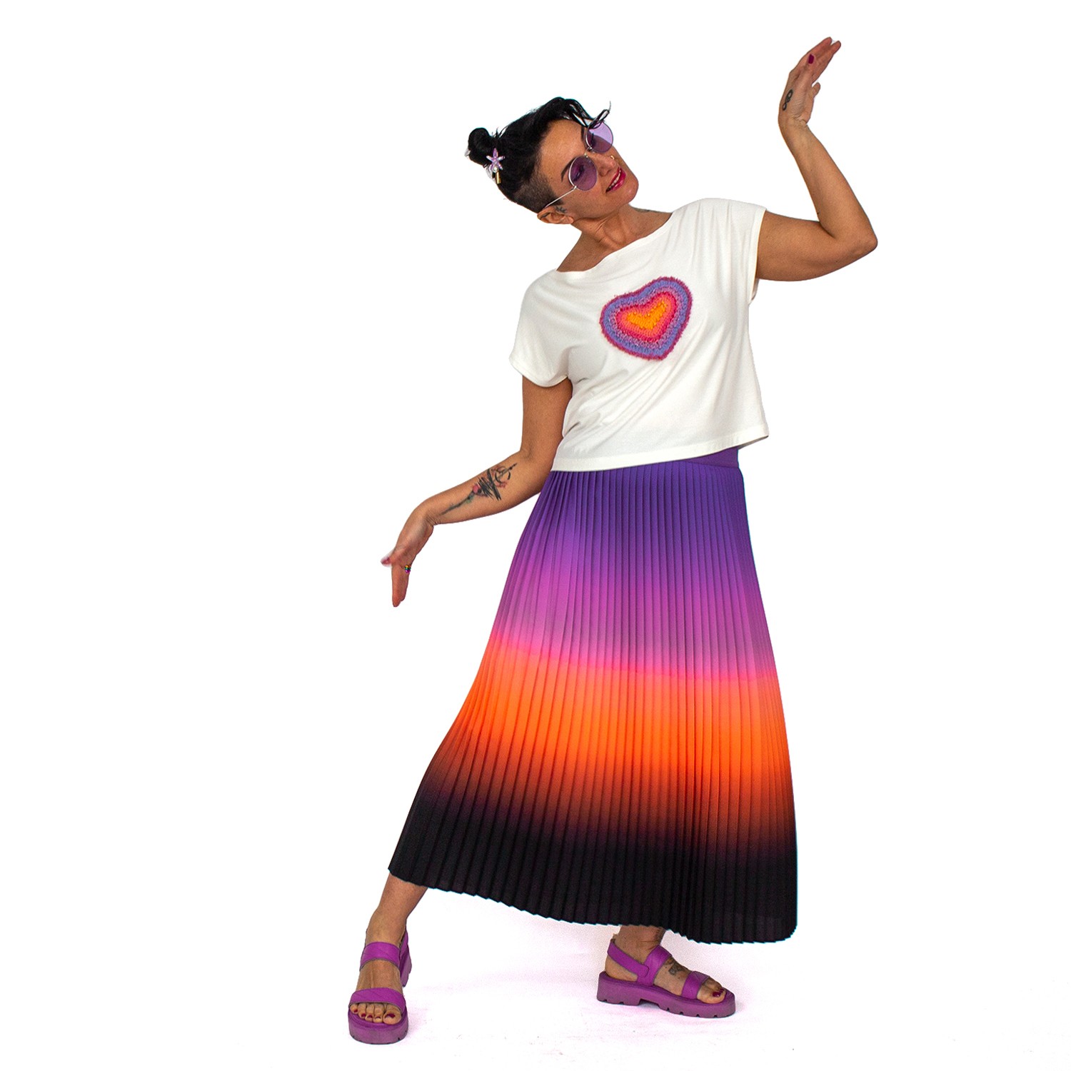 Maxi Pleated Ombre Skirt