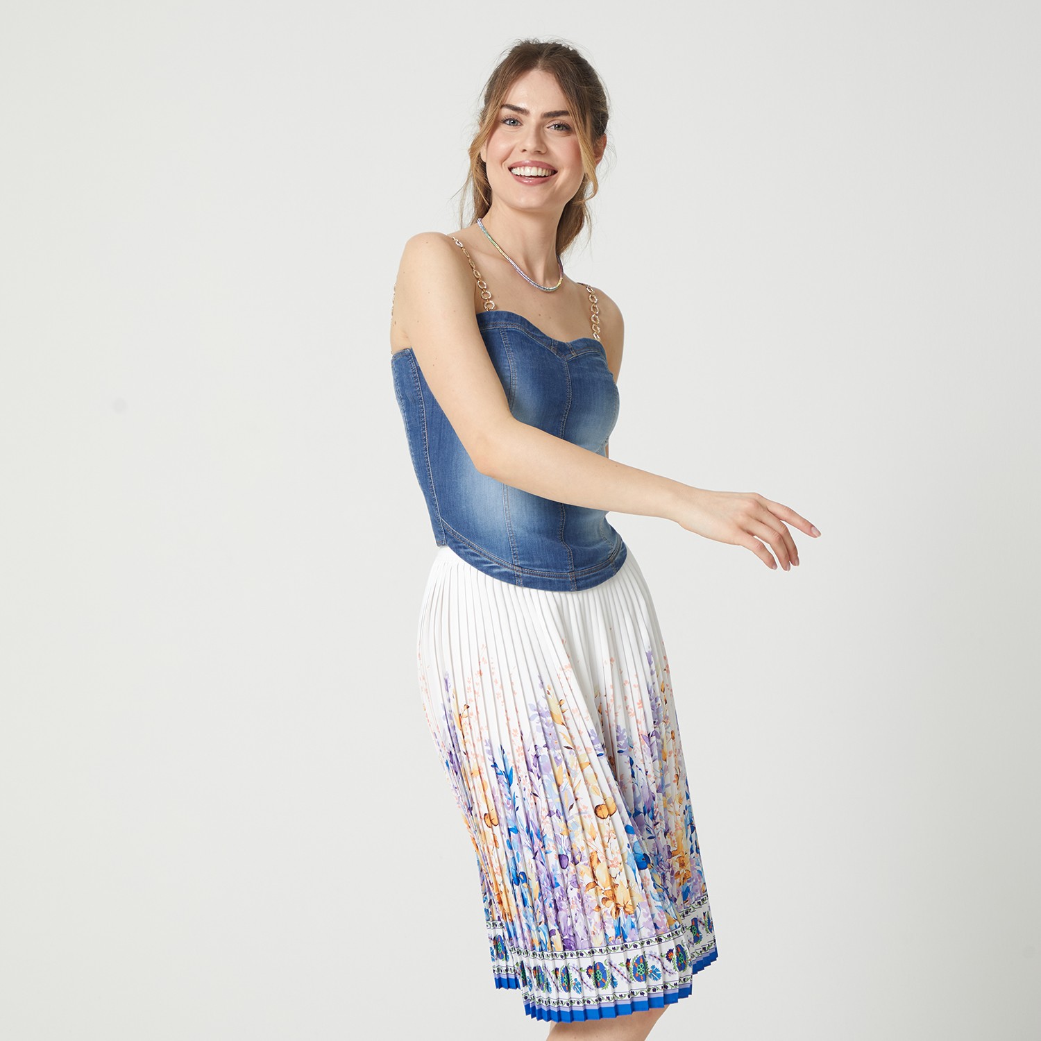 Indigo Blue Denim Crop Top