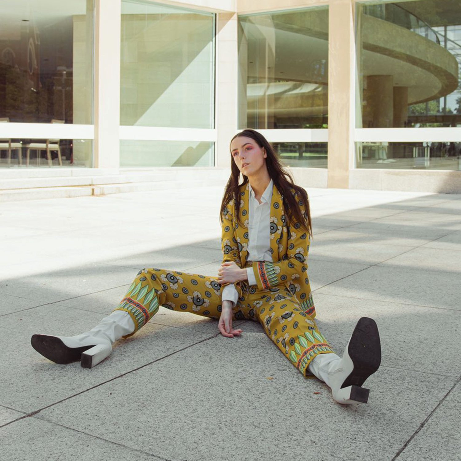 Abstract Flower Print Pants