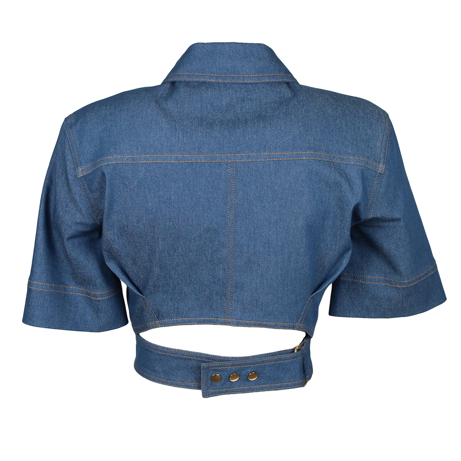 Fitted Cropped Denim Shirt