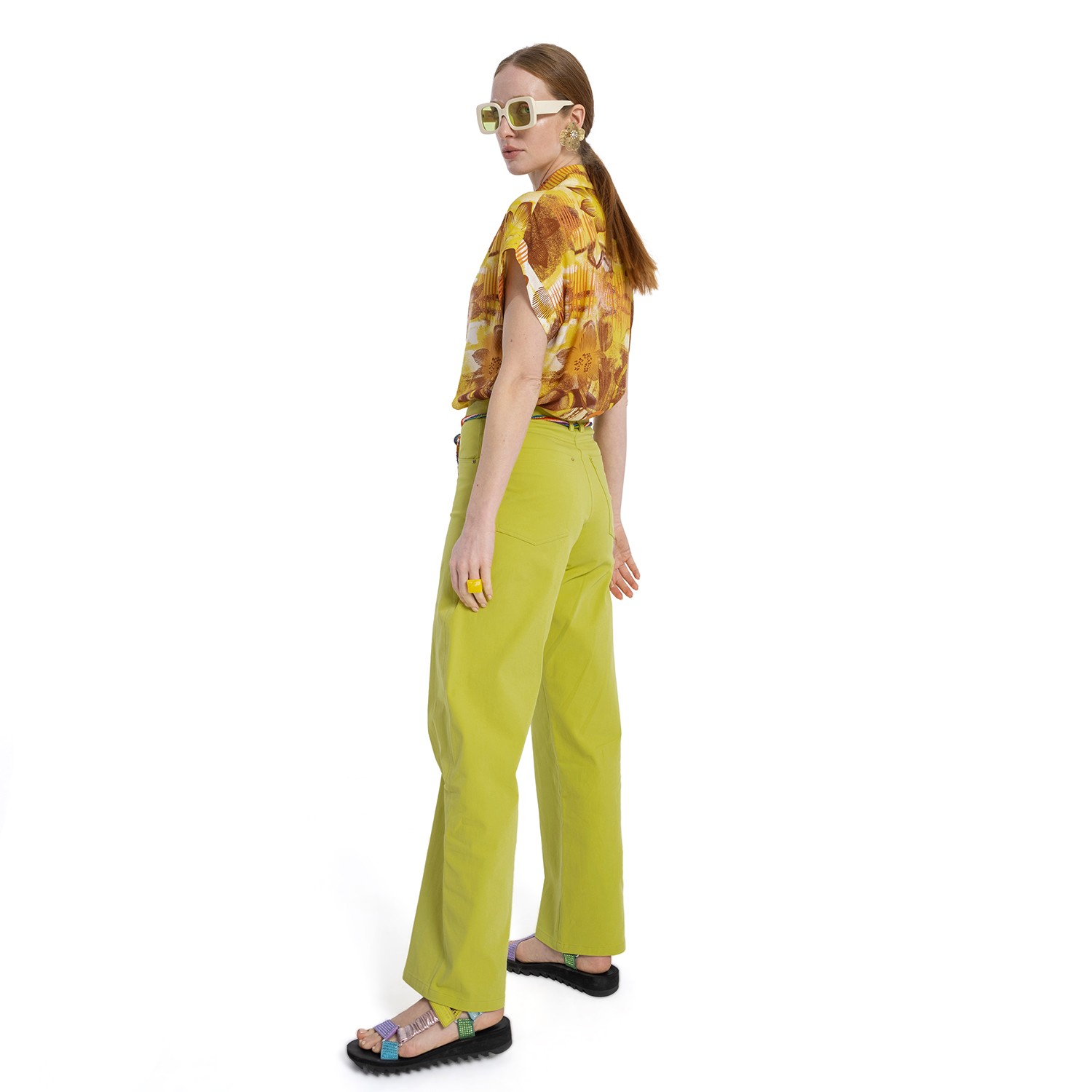 Abstract Floral Viscose Short-Sleeve Shirt