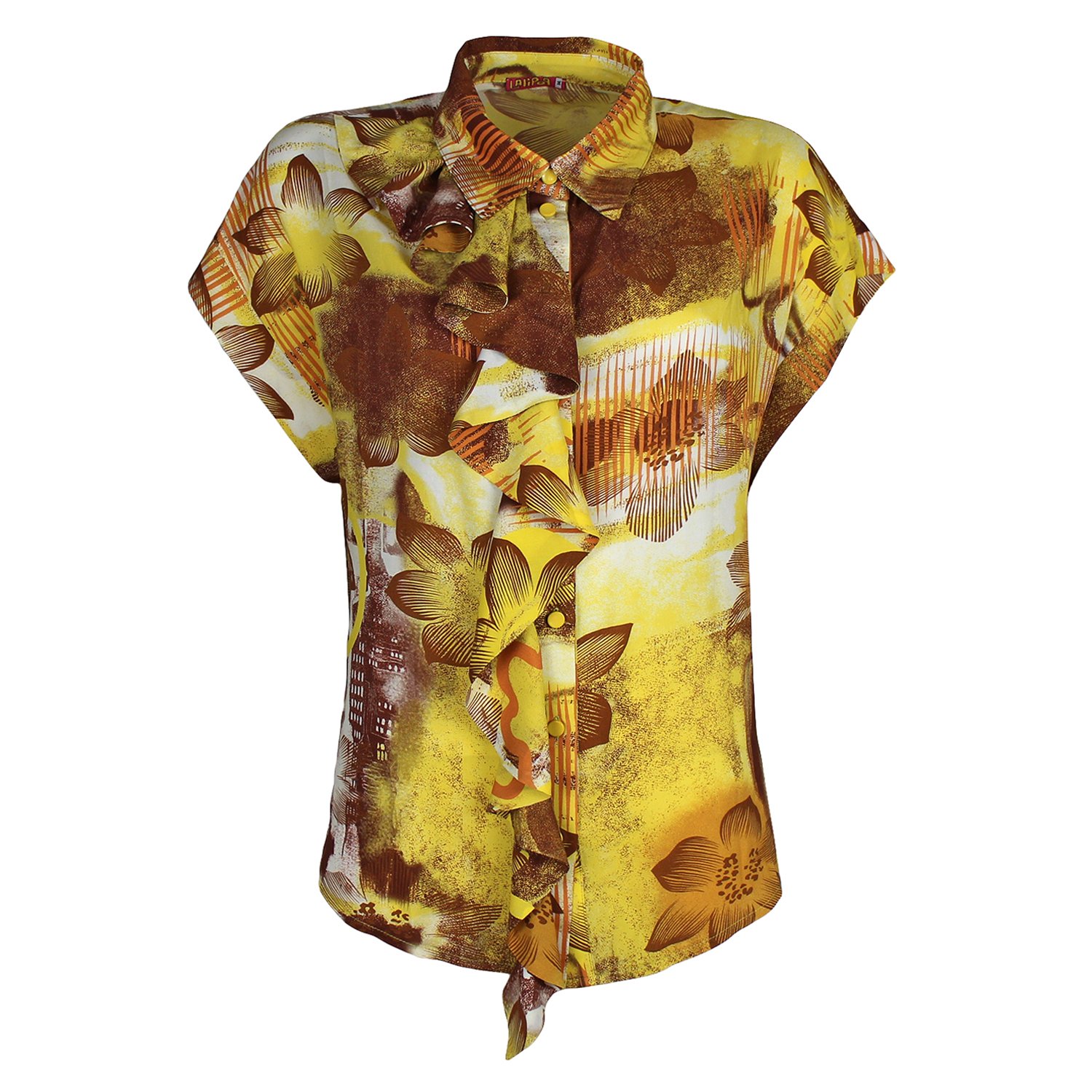 Abstract Floral Viscose Short-Sleeve Shirt