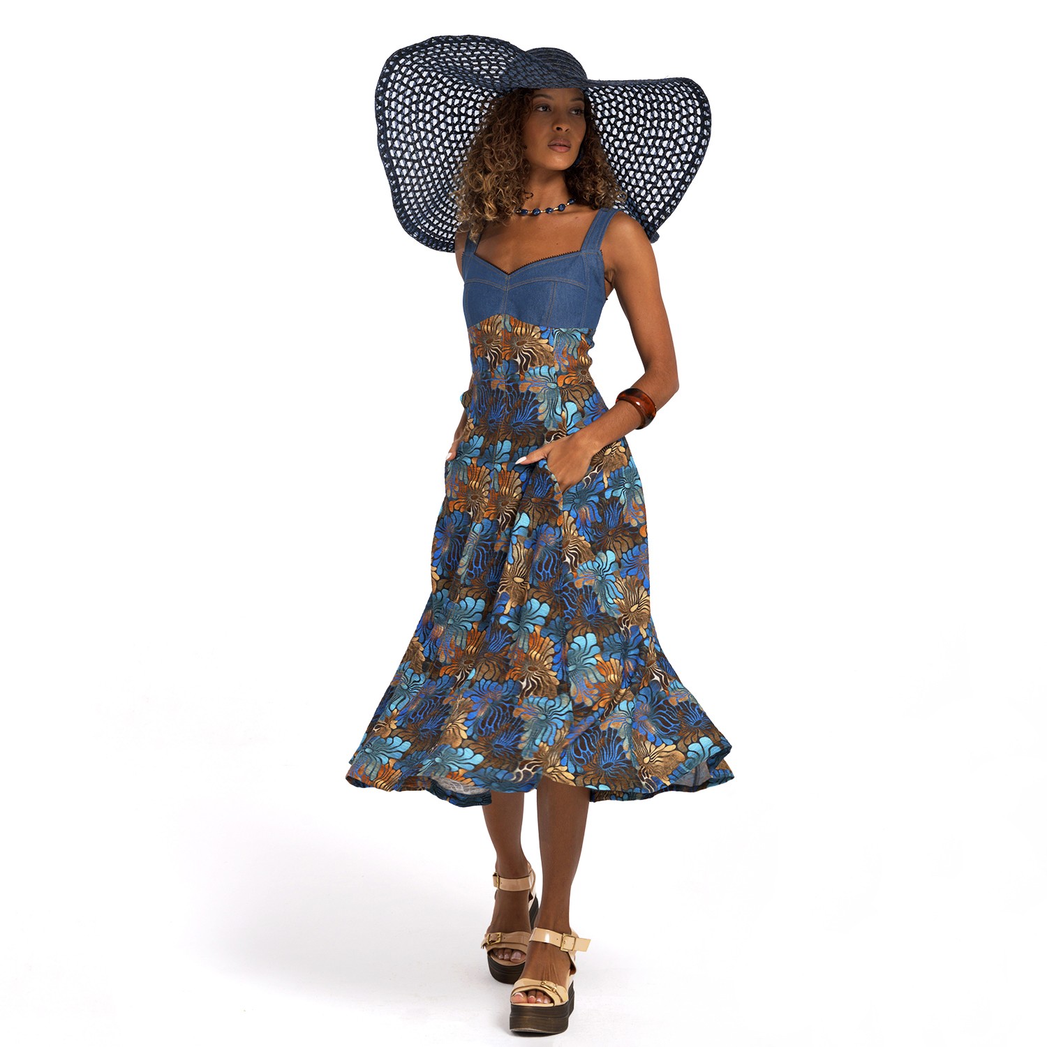 Indigo Midi Dress