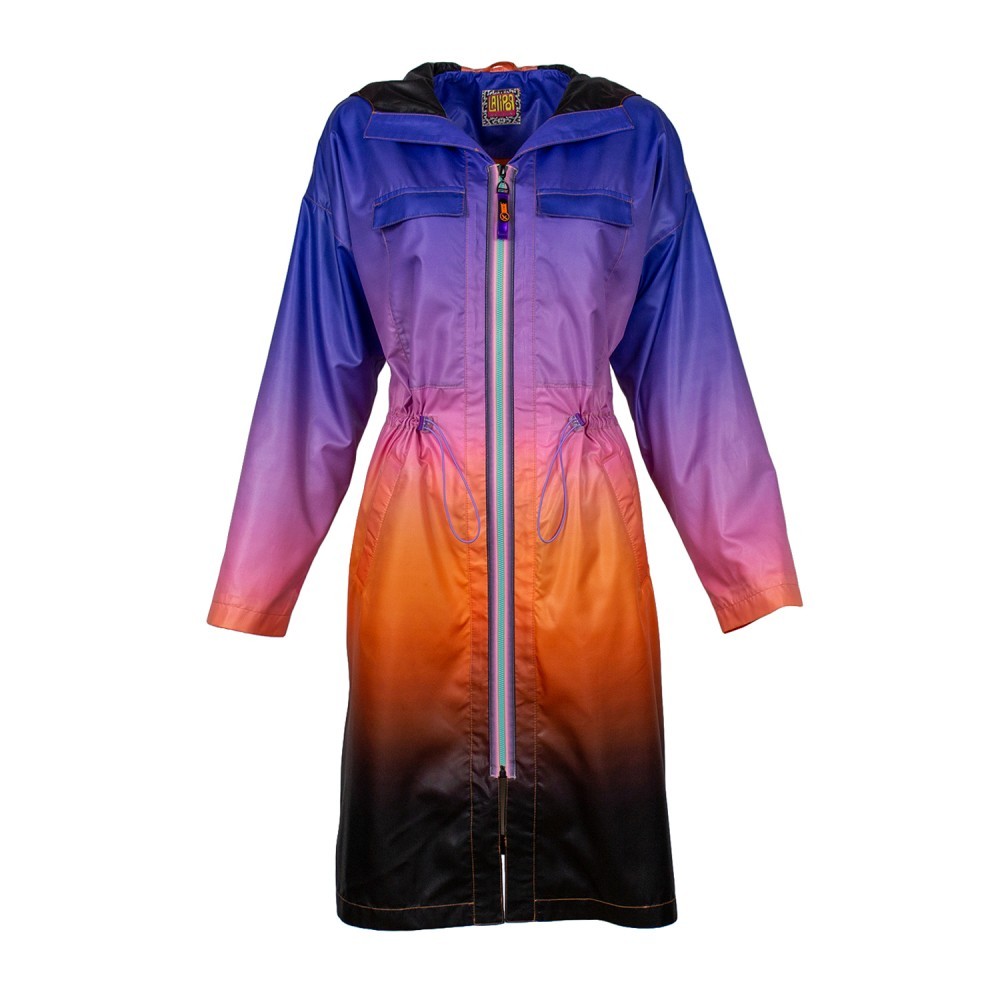Ombre Raincoat with Hoodie