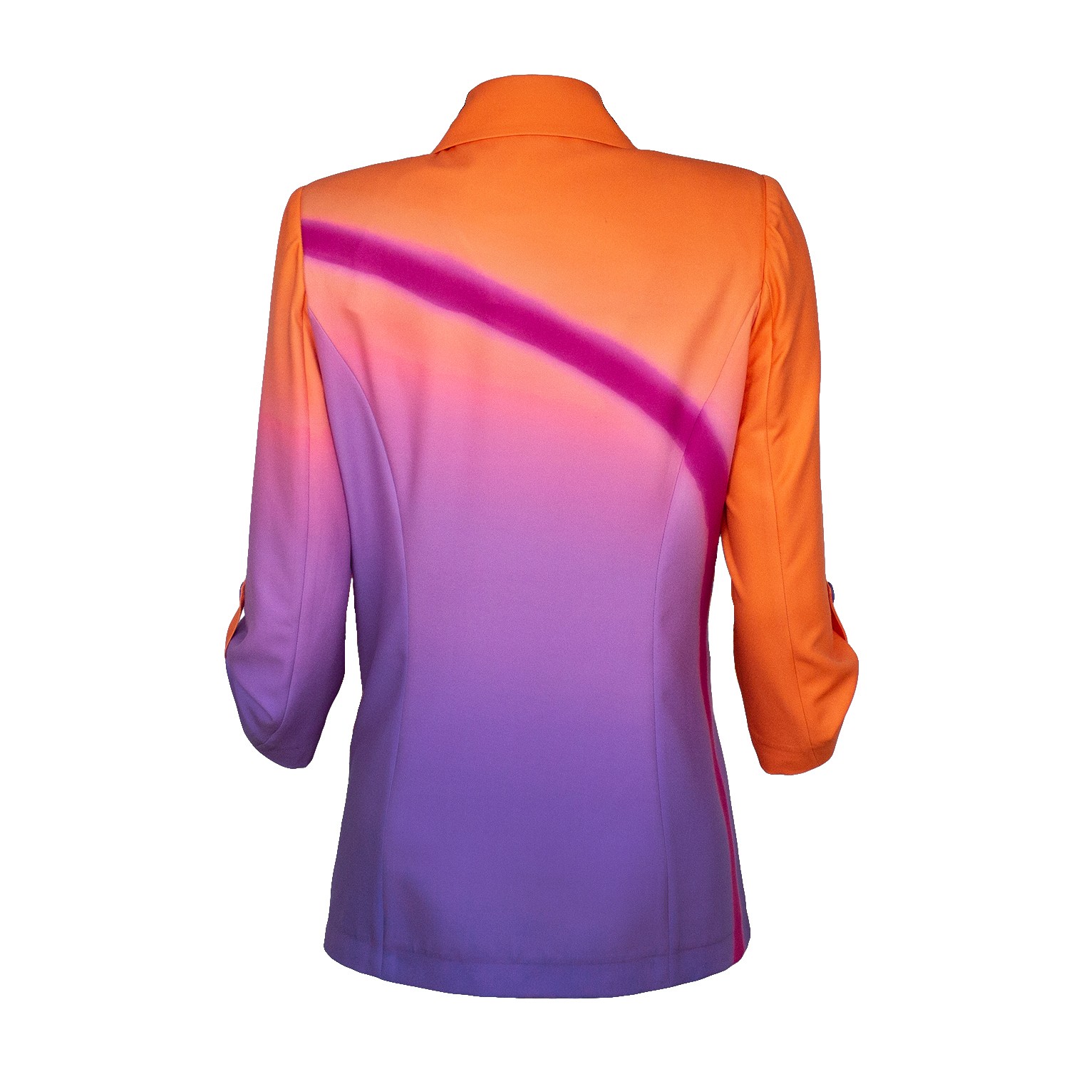 Double-Breasted Digital Print Lilac Jacket