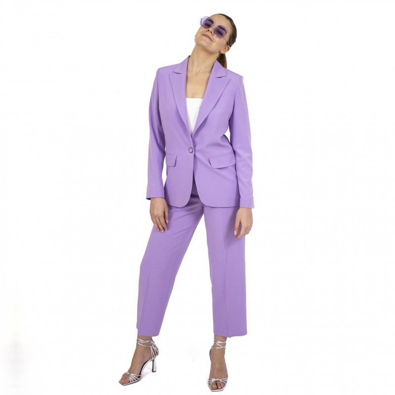 Tailored Blazer Jacket with Embroidery & Lazer Cut Details