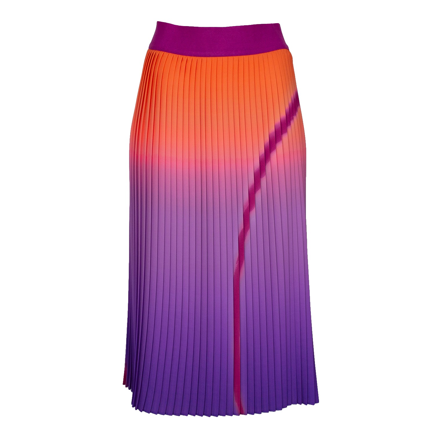 Midi Pleated Skirt With Ombre Abstract Print