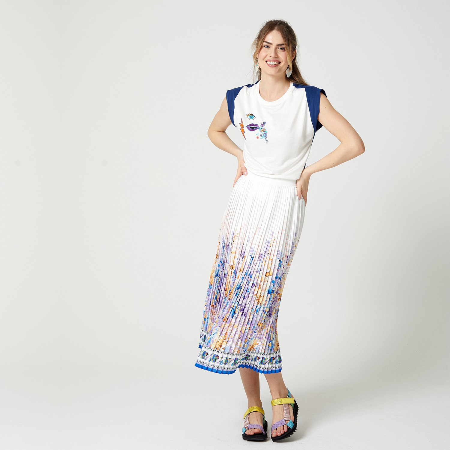 Embroidered Motif Cotton T-Shirt