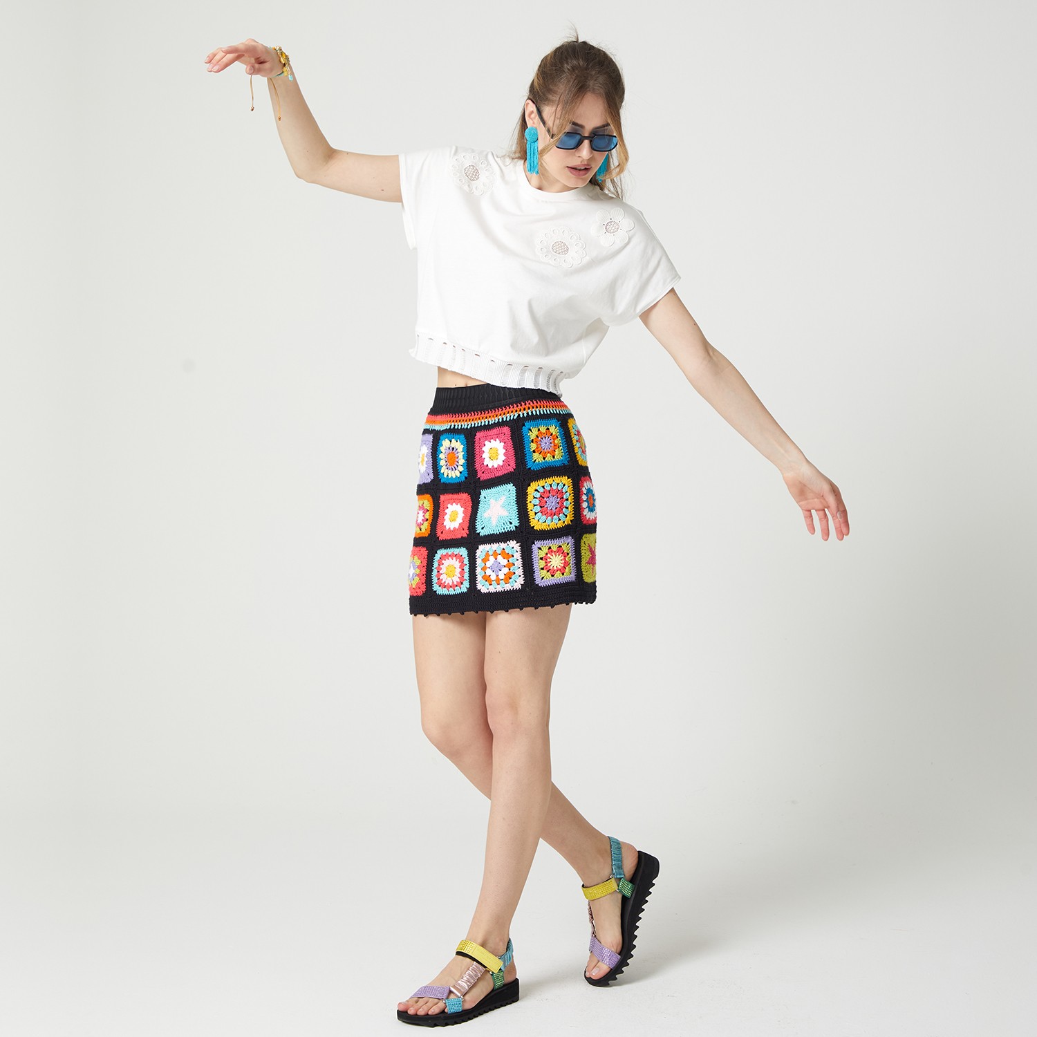 Crochet-Panel T-Shirt