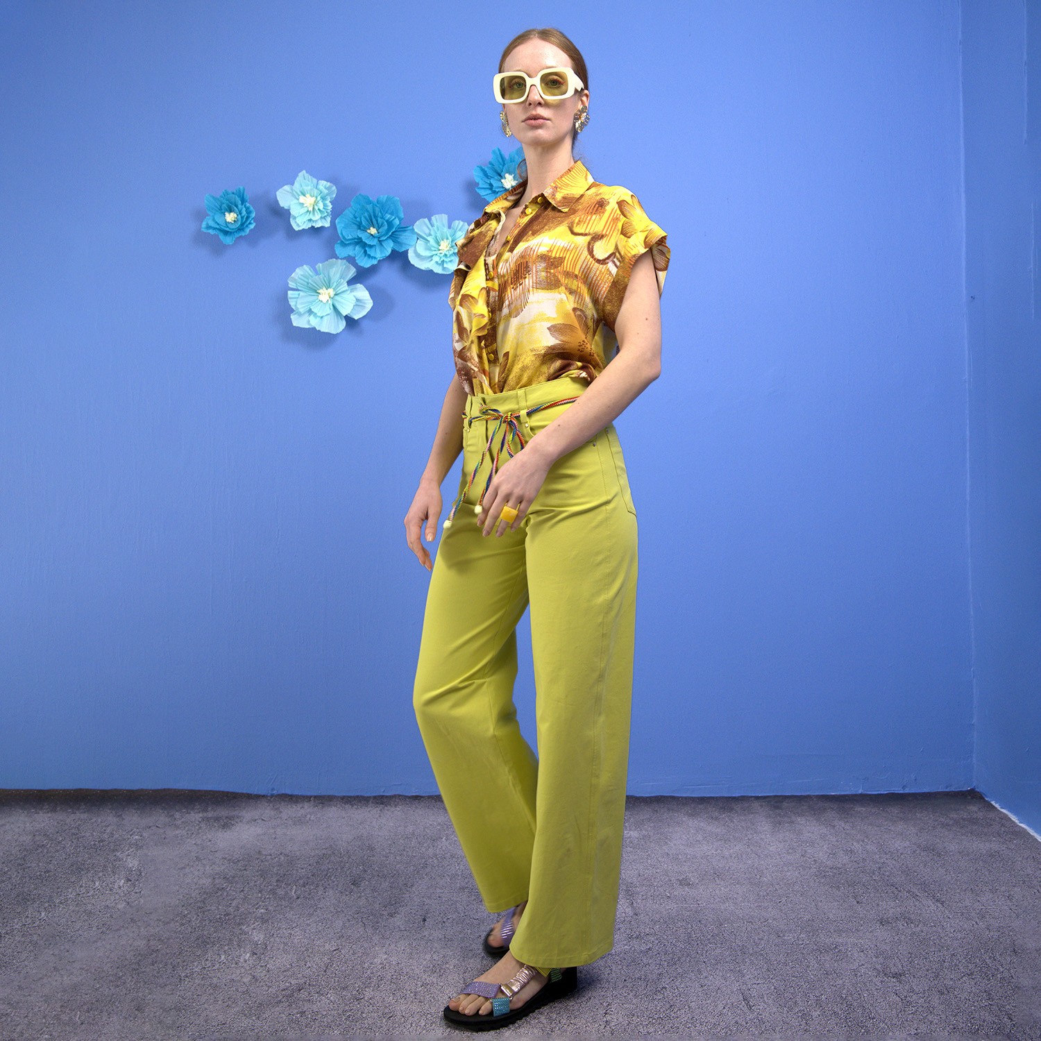 Abstract Floral Viscose Short-Sleeve Shirt