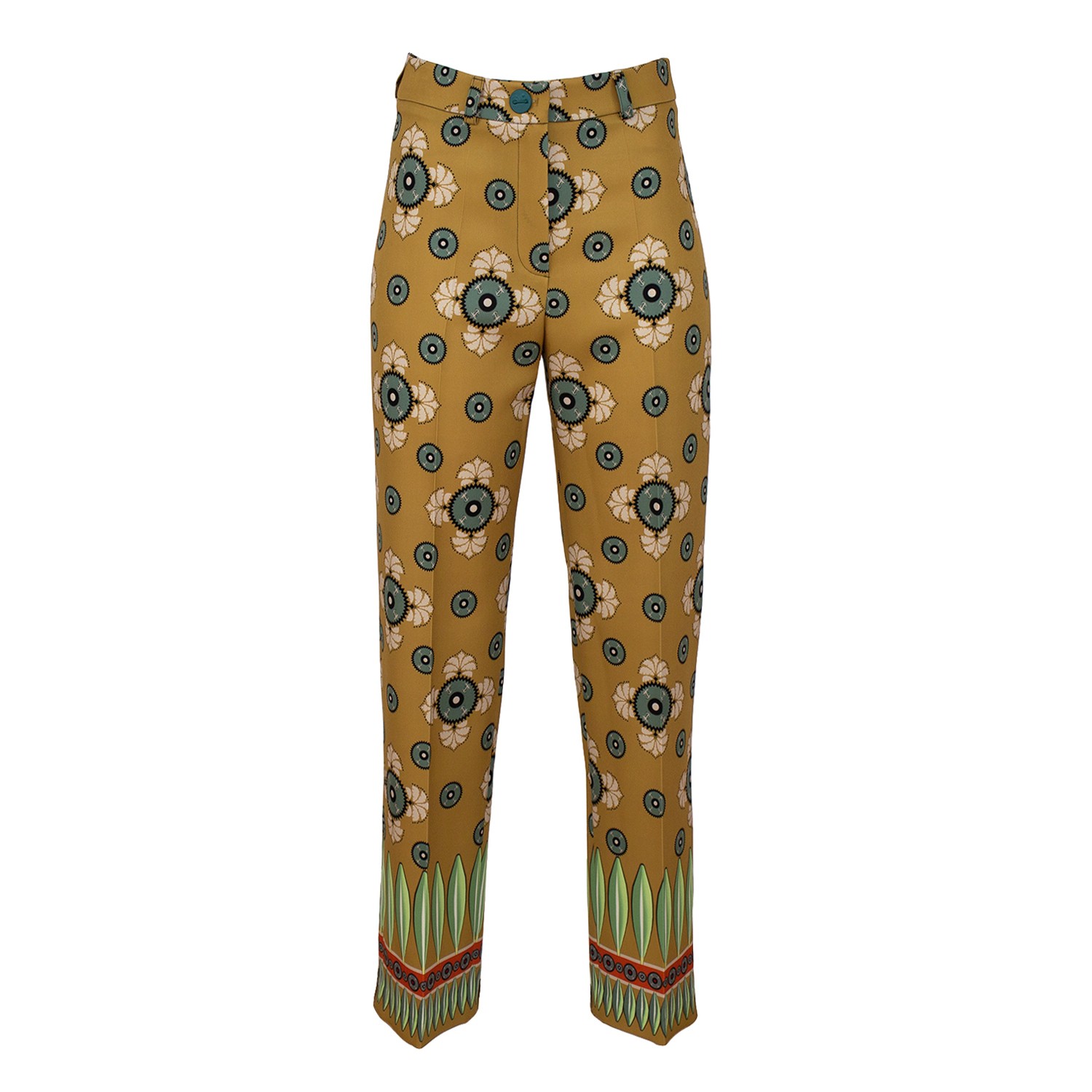 Abstract Flower Print Pants