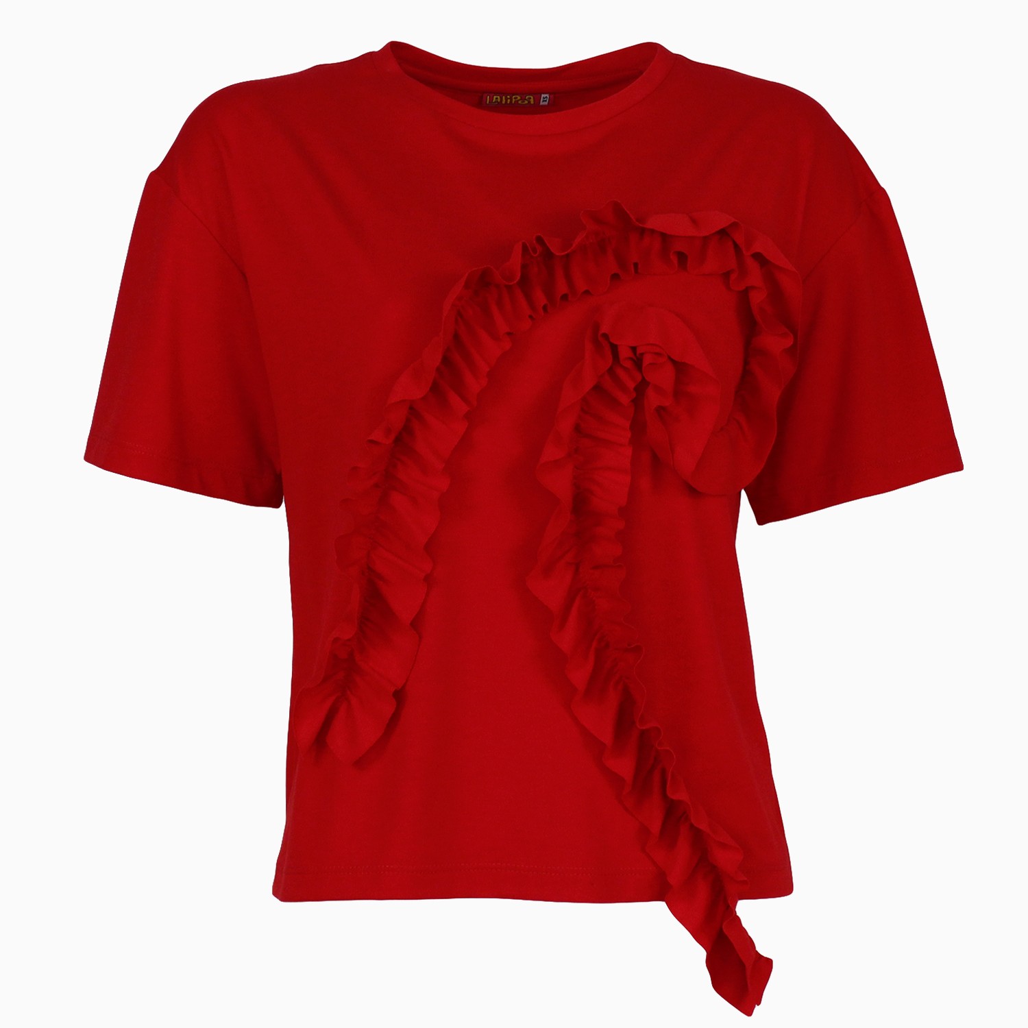 Red Viscose-Blend Short Sleeve T-Shirt