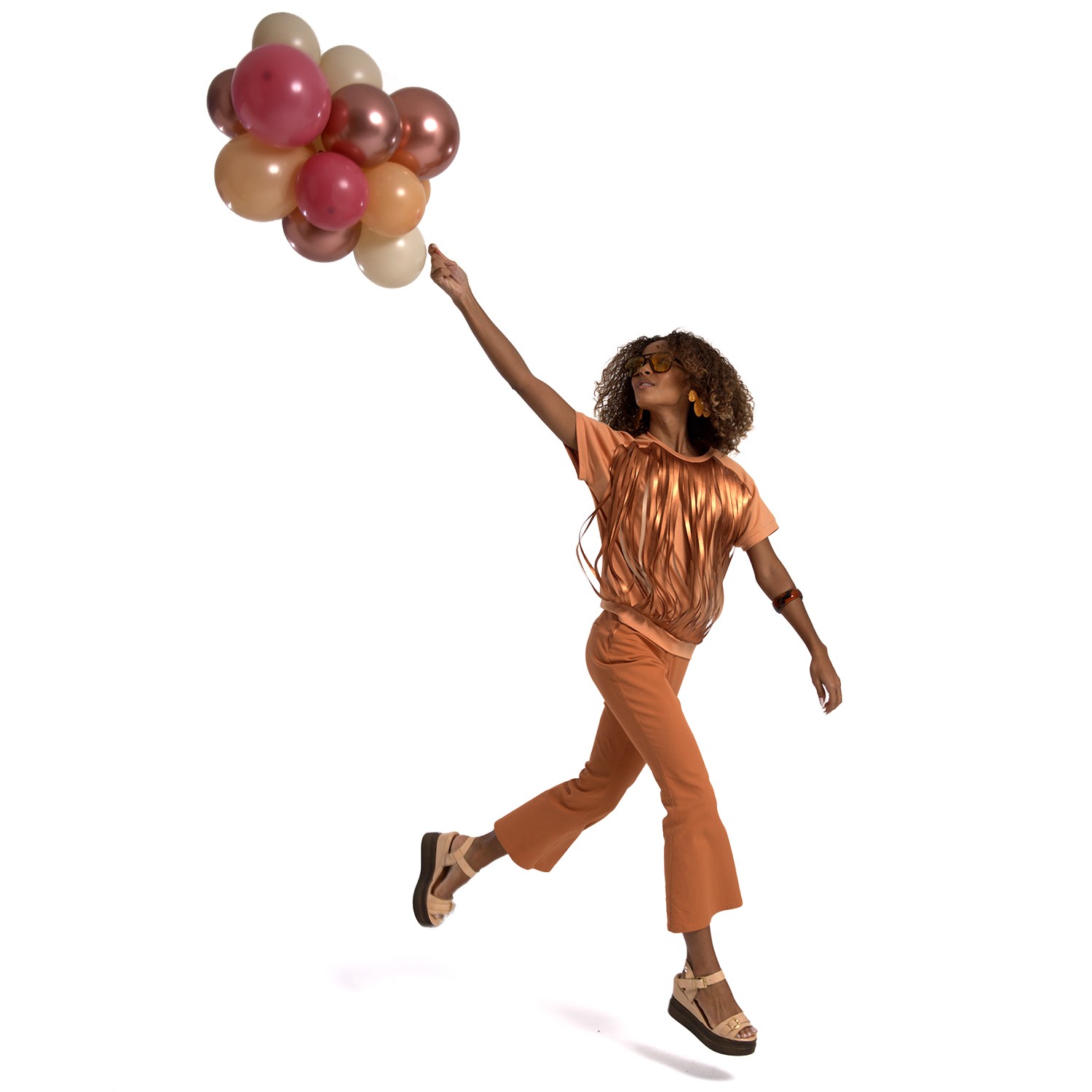 Brick Color Cropped Pants