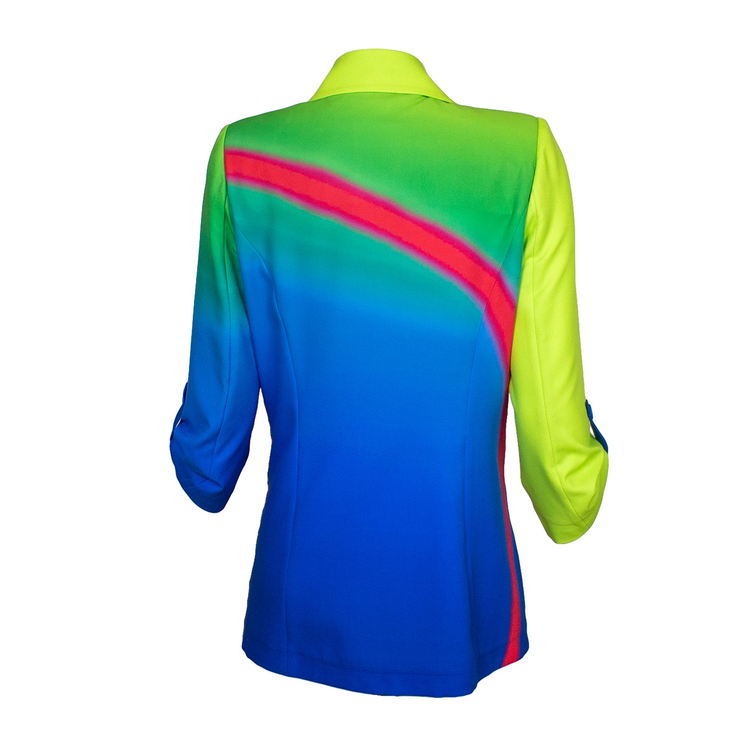 Double-Breasted Digital Print Sax Jacket