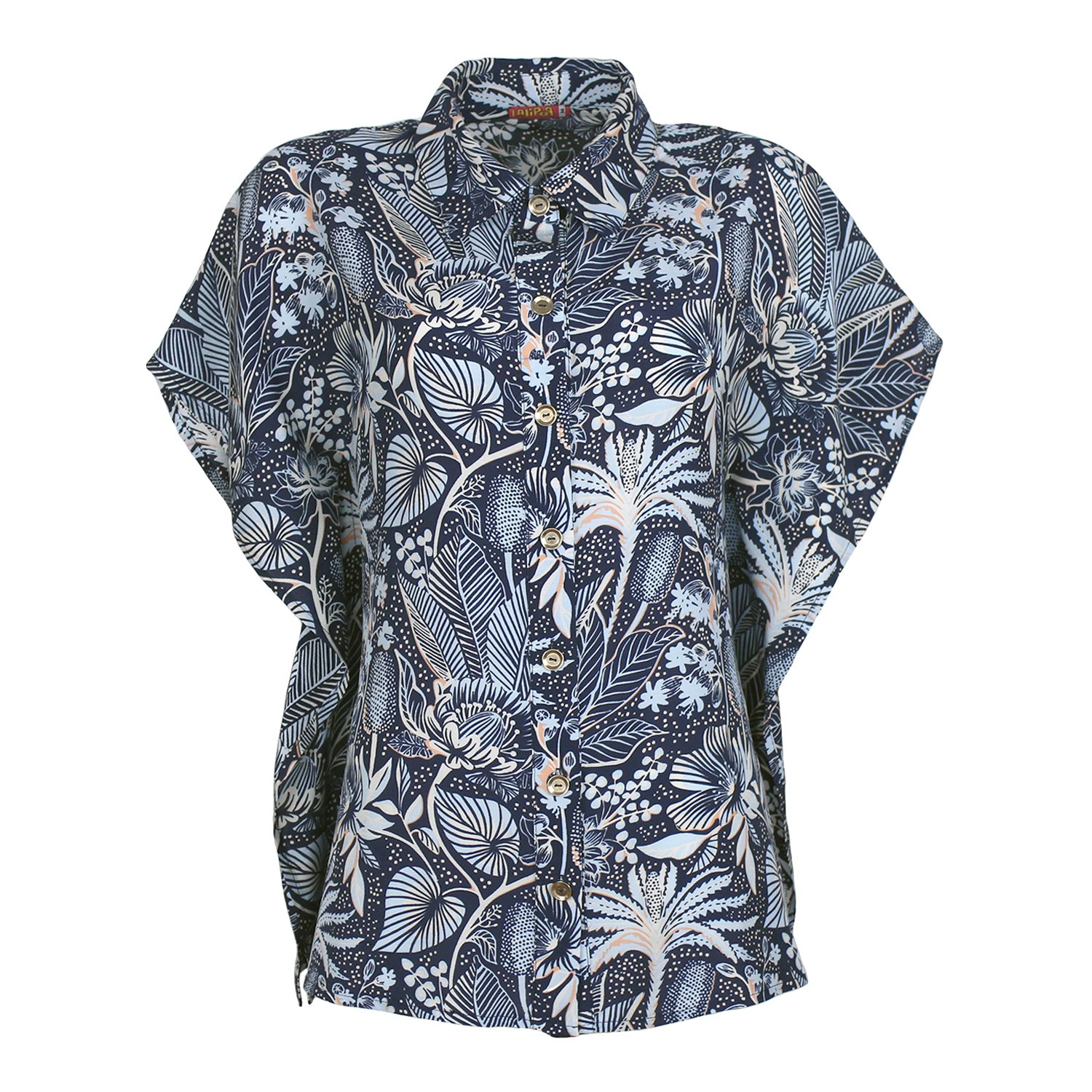 Handkerchief Hem Short Sleeve Shirt