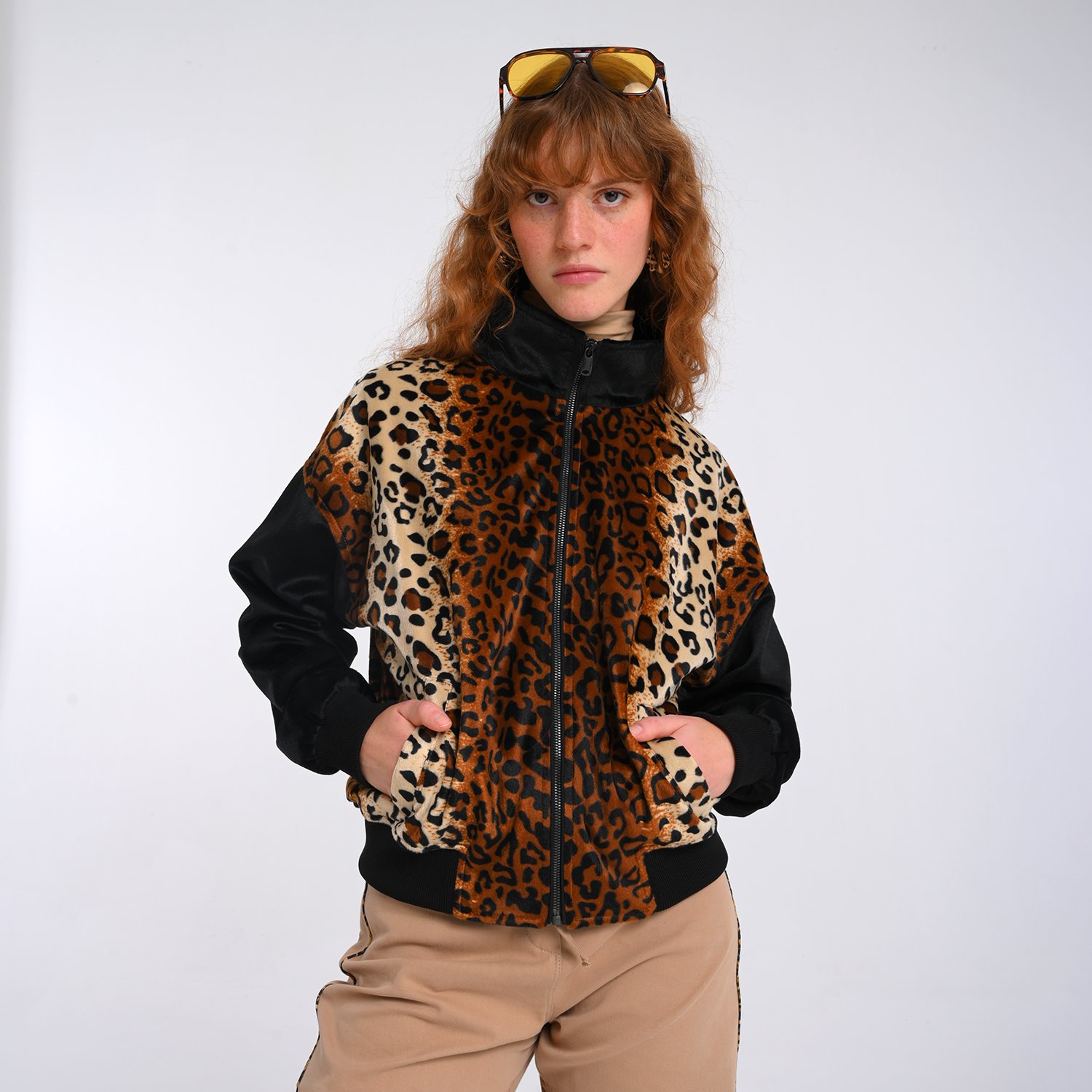 Leopard Print Bomber Jacket