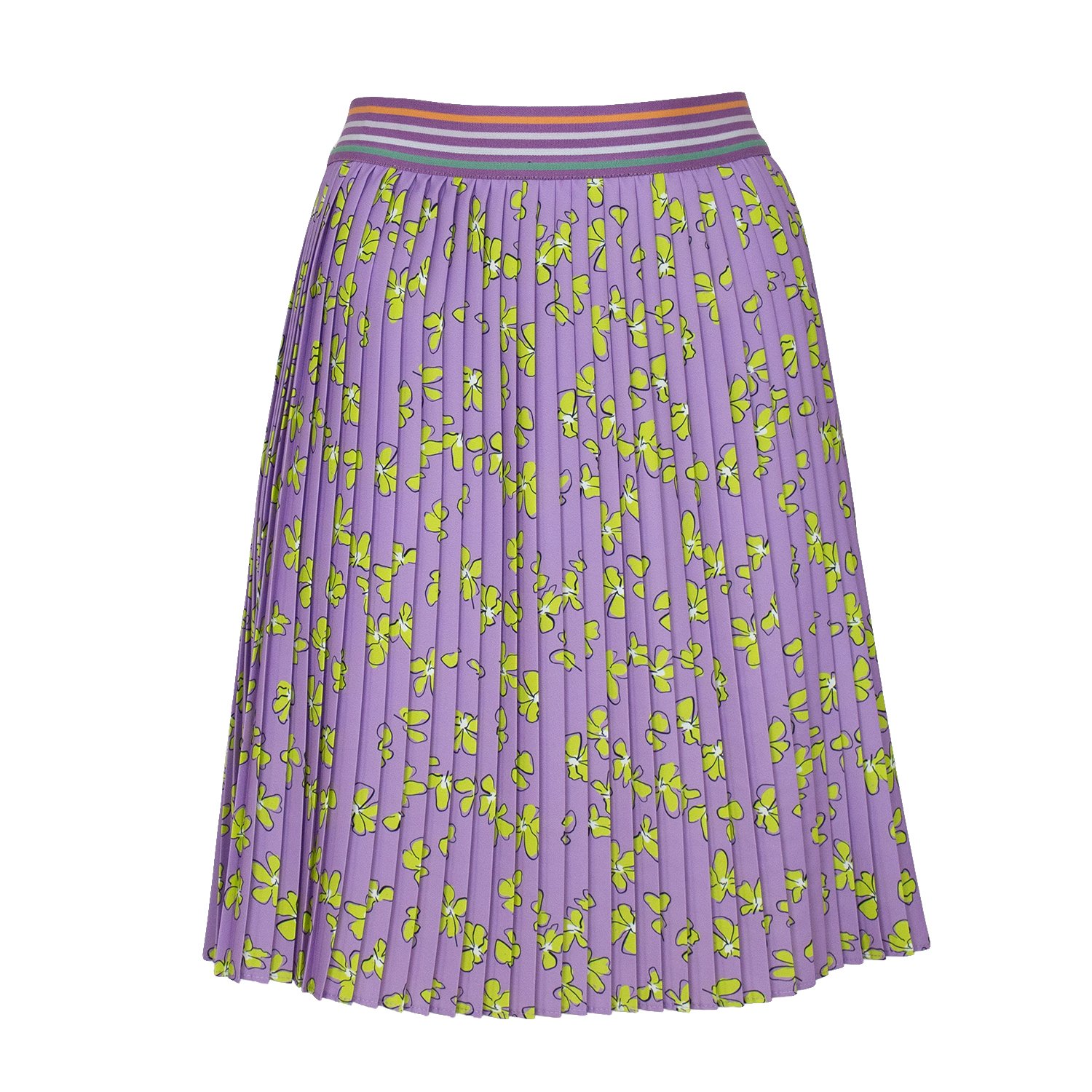 Lilac Floral Mini Pleated Skirt