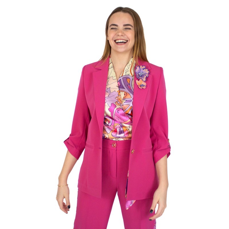 Tailored Fuchsia Unlined Blazer Jacket