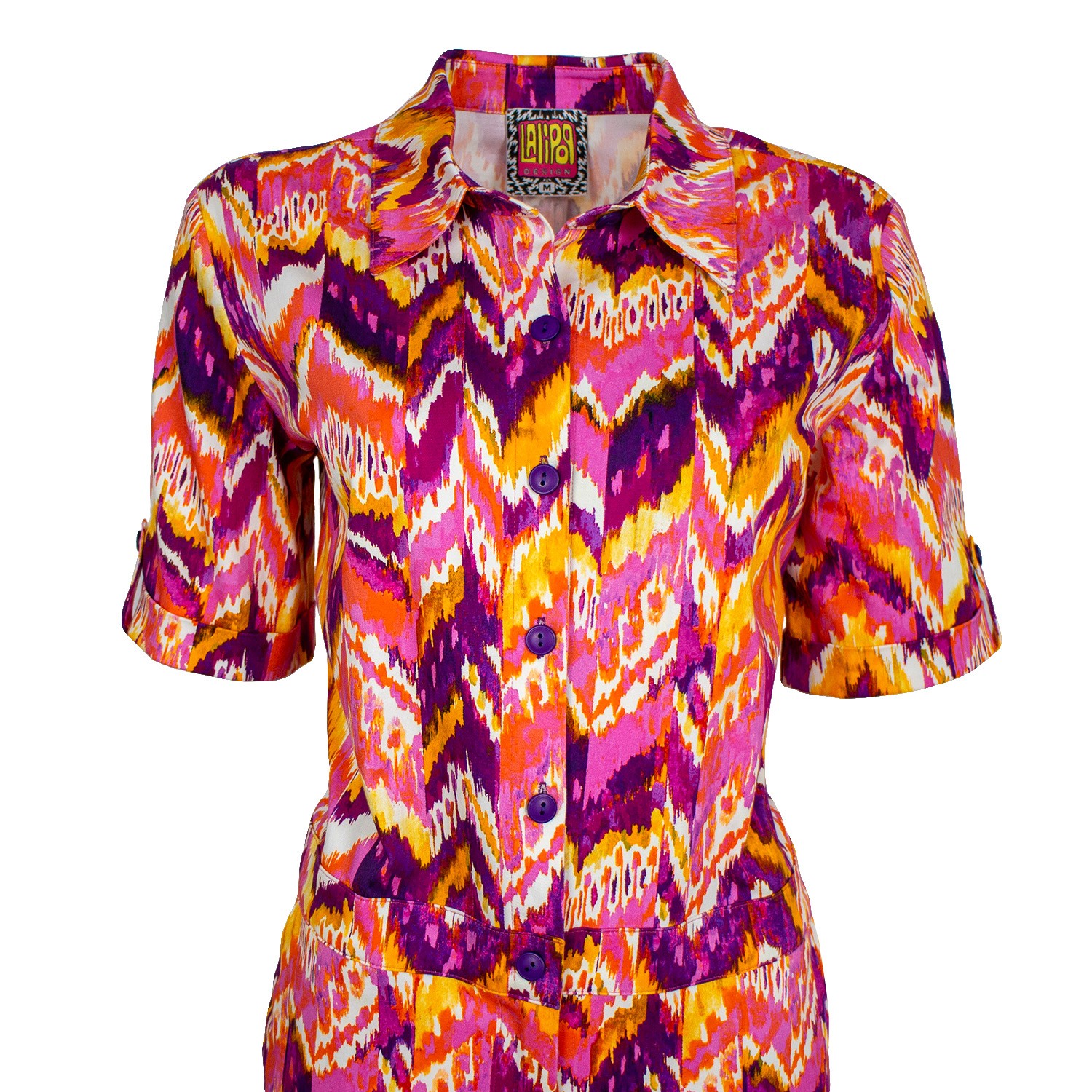 Cotton Jumpsuit With Colorful Zigzag Print