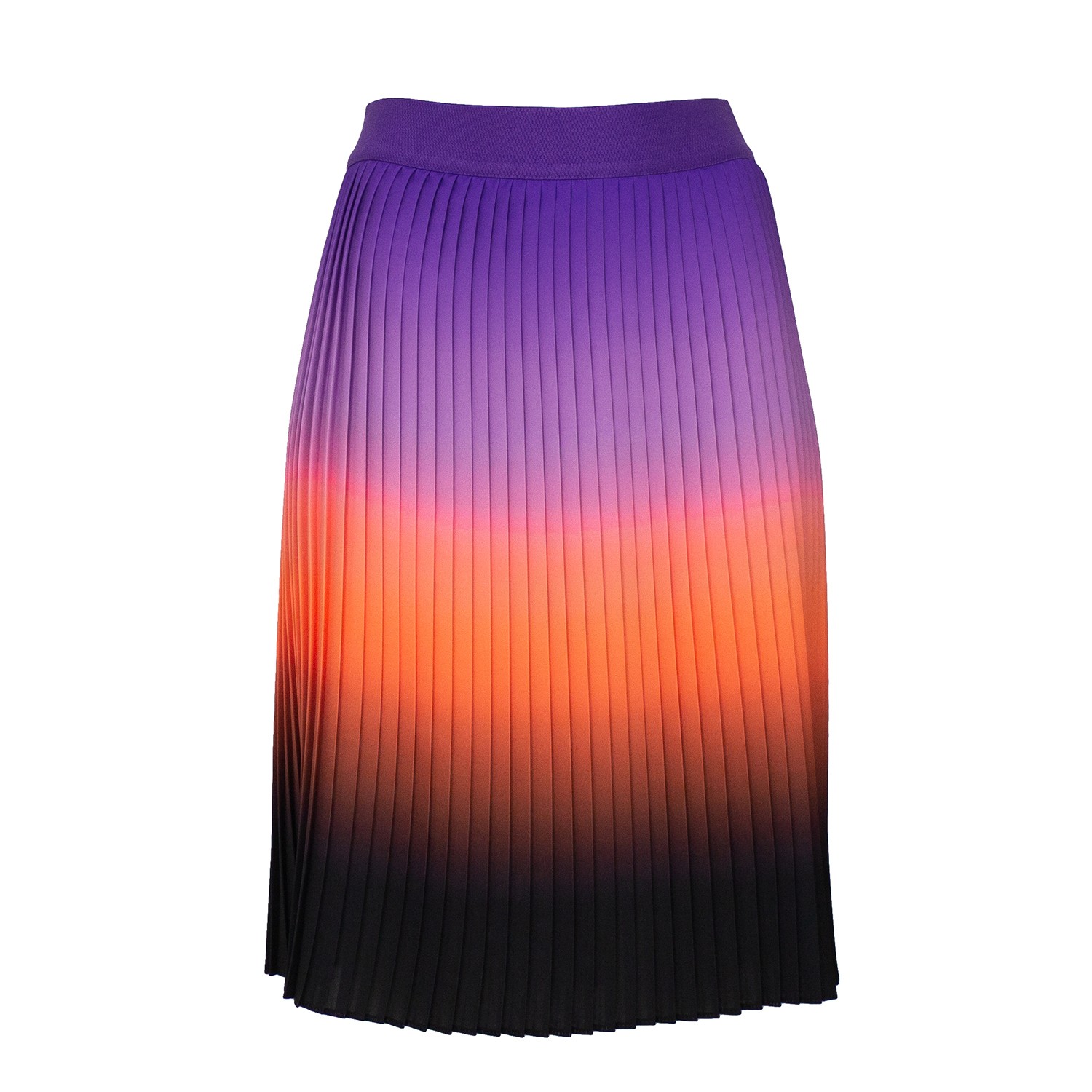 Knee-Length Pleated Ombre Skirt