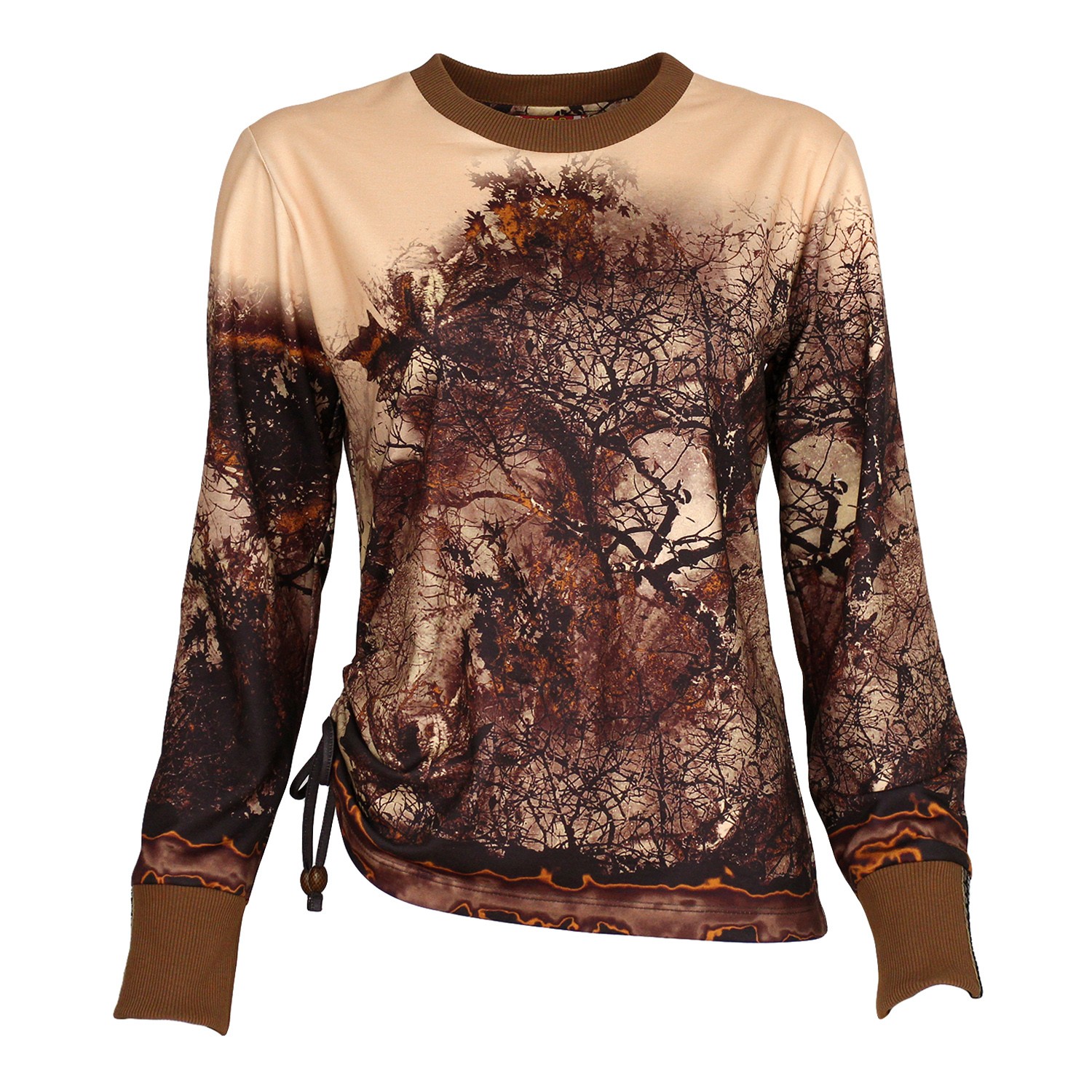 Autumn Leaves And Trees Pattern Crew Neck Jumper