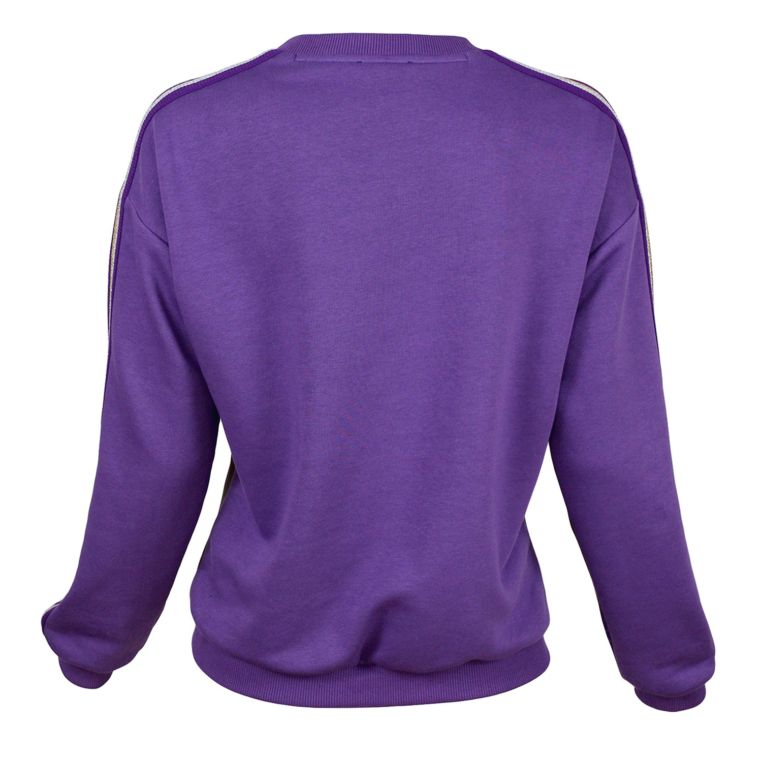Abstract Print & Purple Paneled Sweatshirt