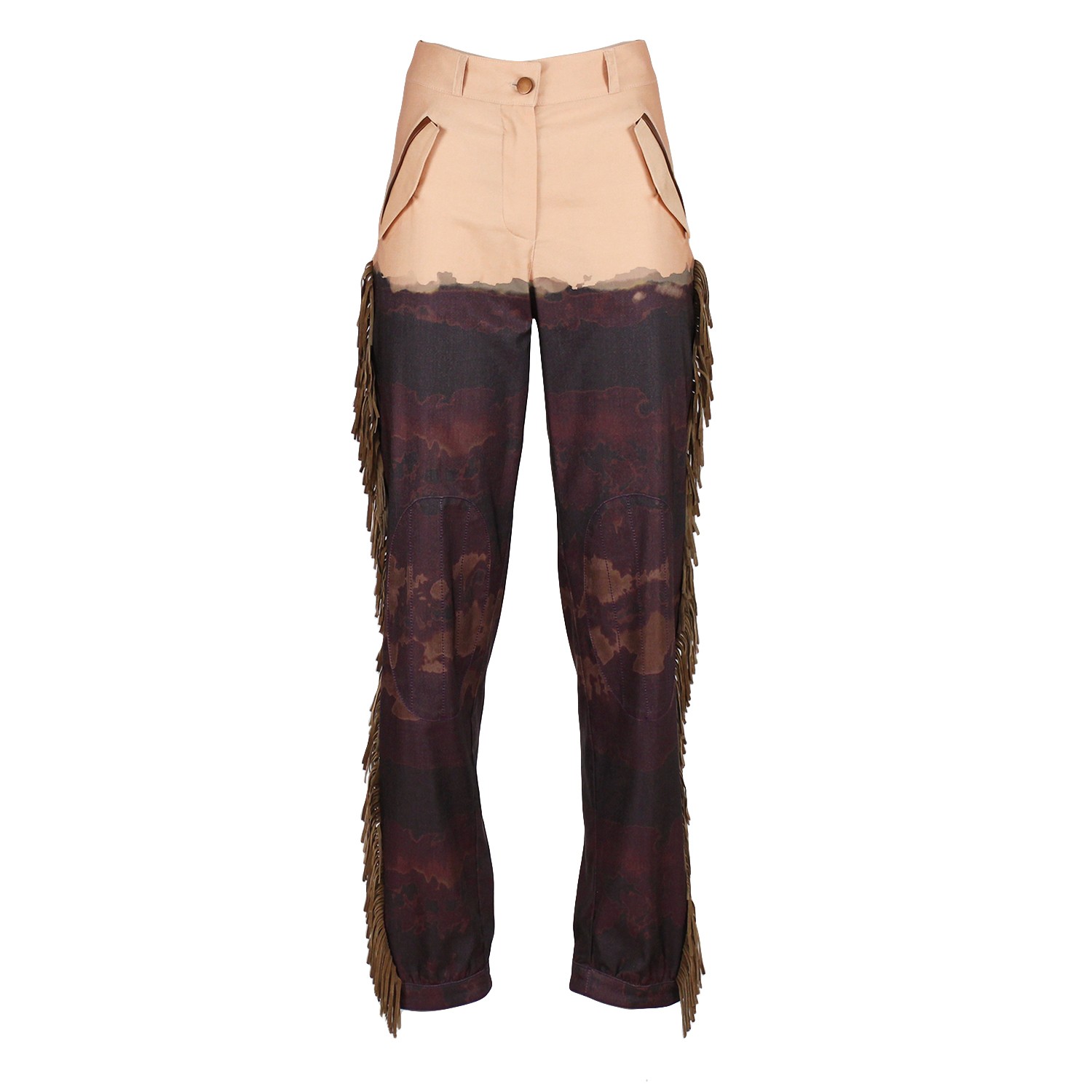 Watercolor Effects Printed Pattern Pants