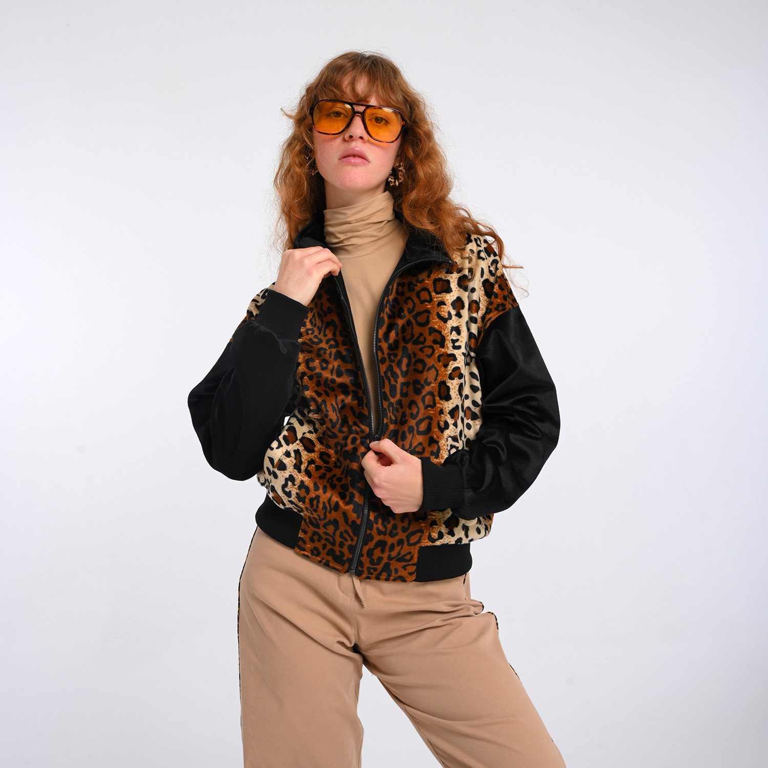 Leopard Print Bomber Jacket