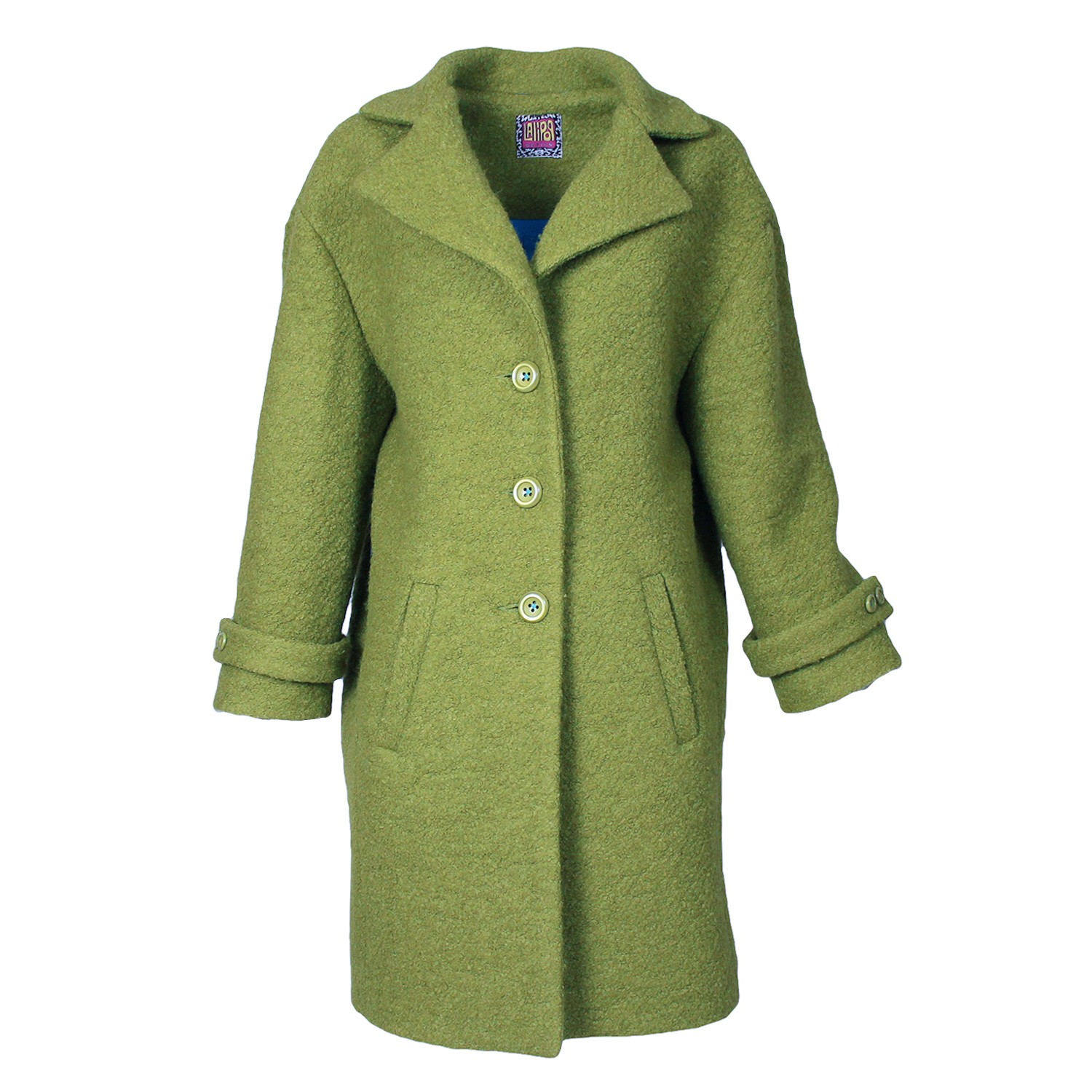 Wool Blend Coat With Large Leaf Embroidery At The Back