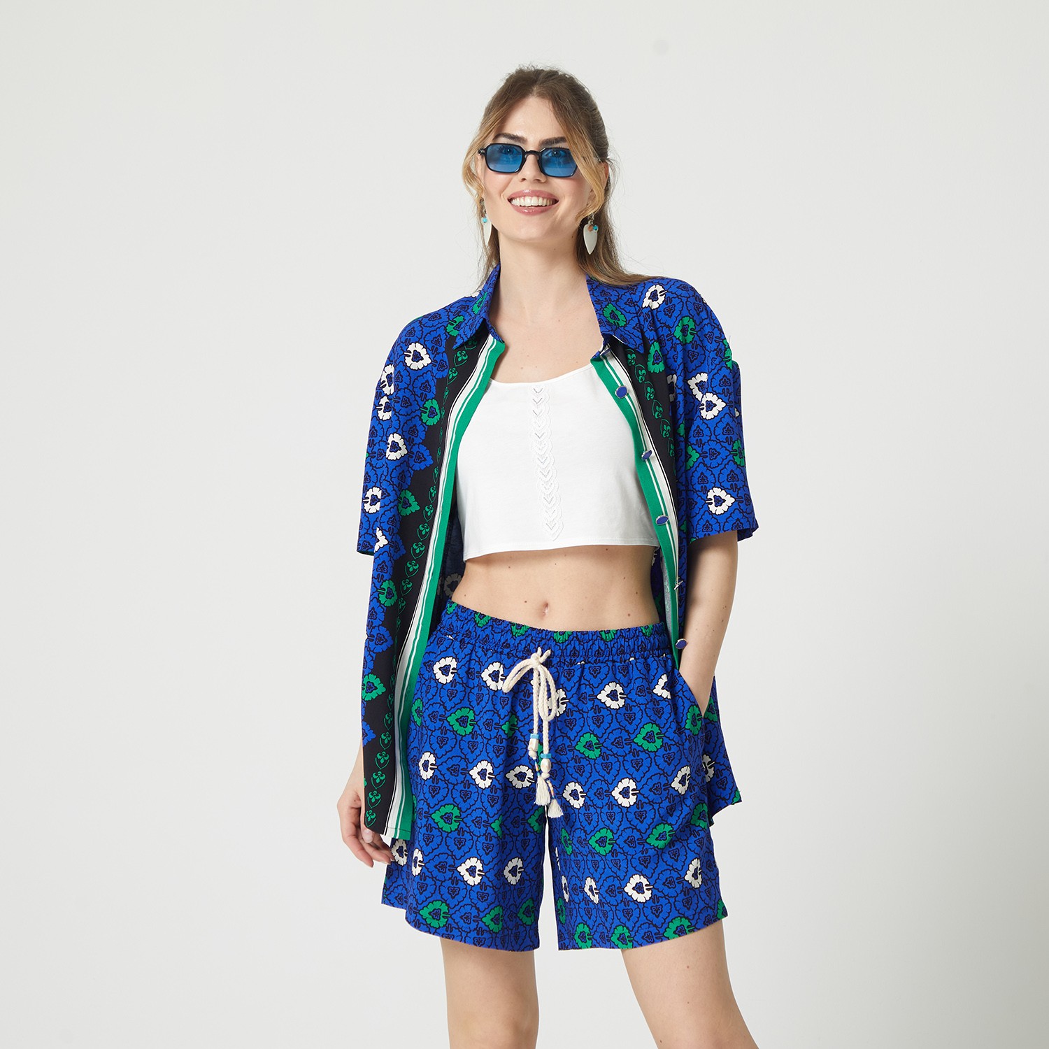 Abstract Print Viscose Short